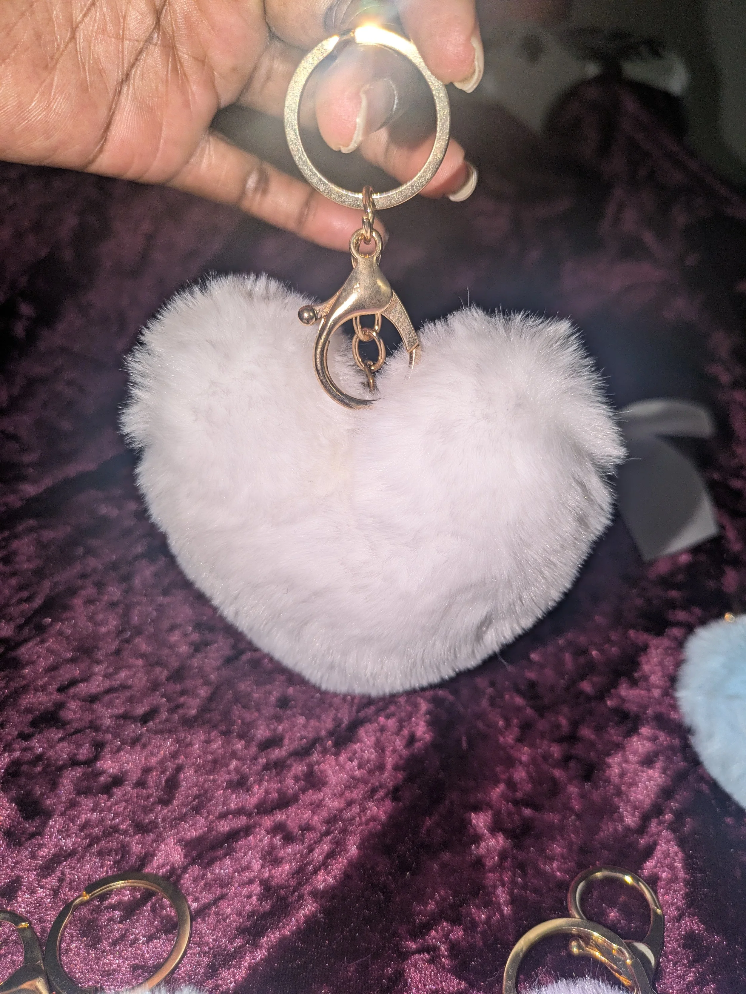 Fuzzy Heart Keychain (larger)
