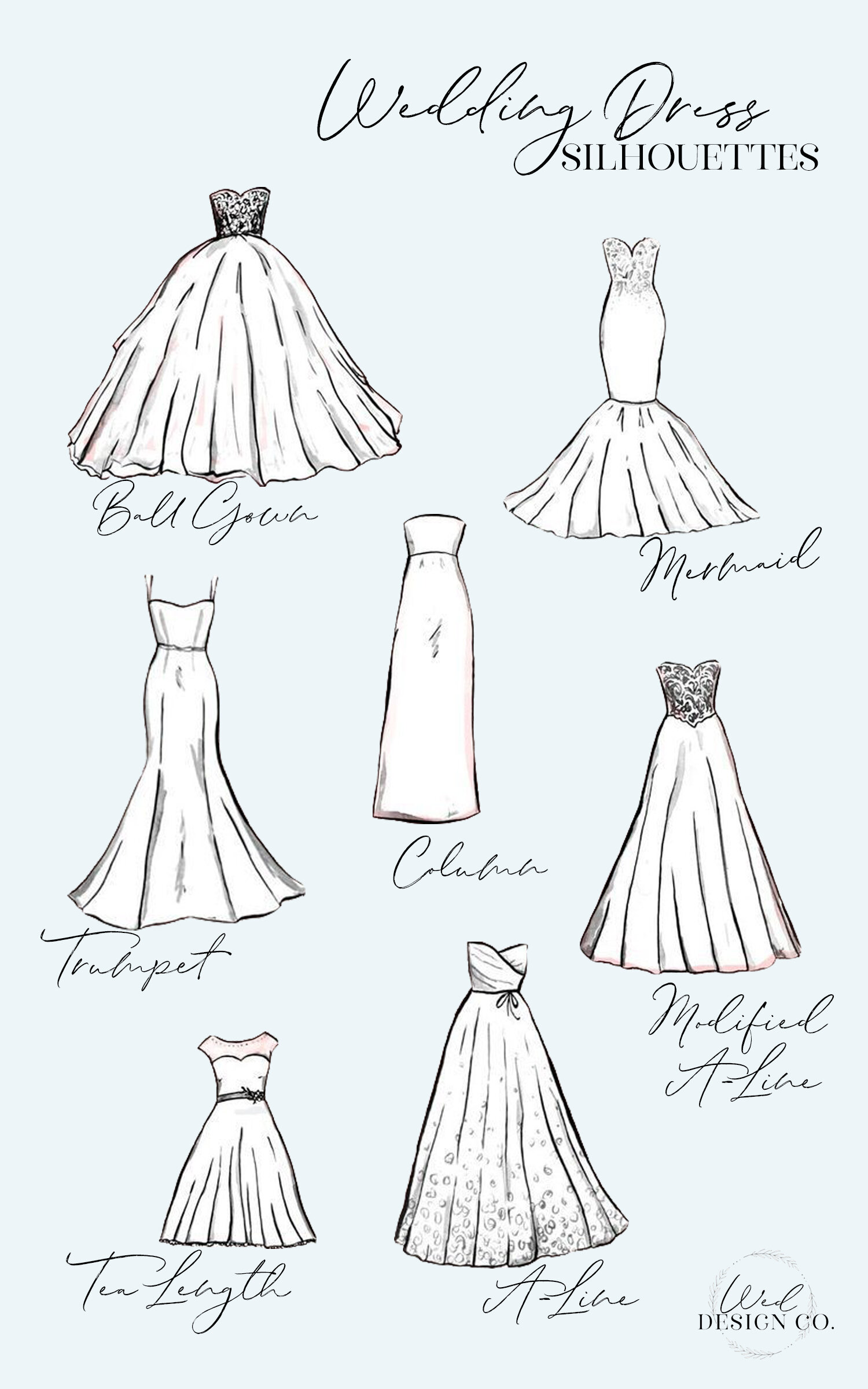 Wedding Dress Silhouettes Drawing