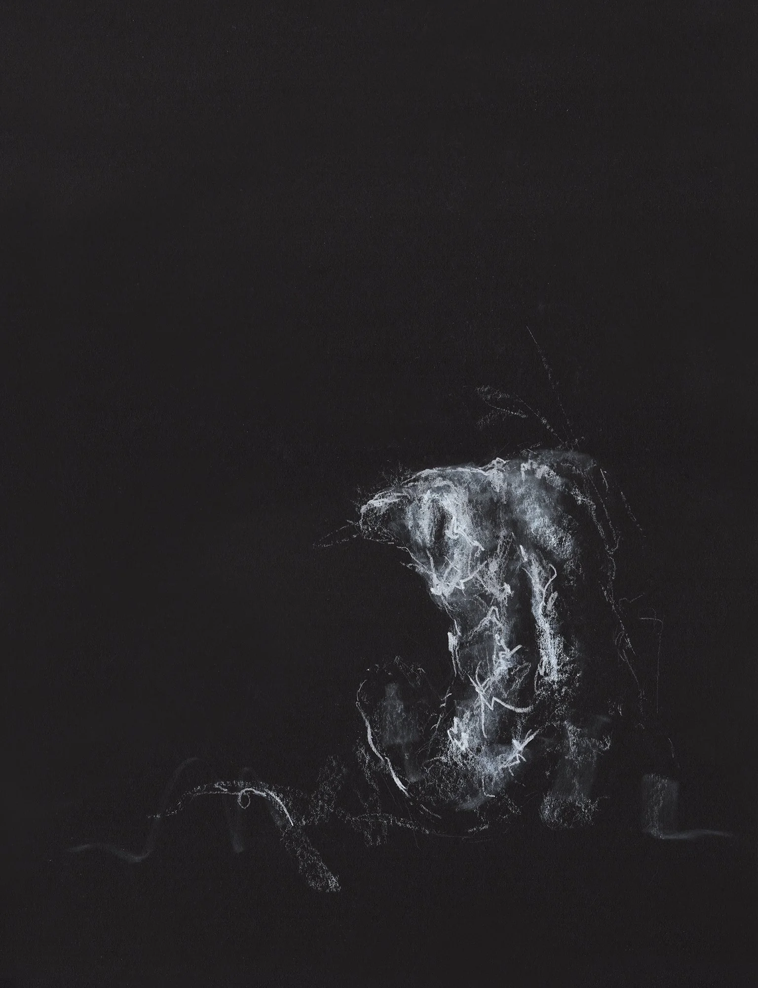 Untitled drawing on black paper II