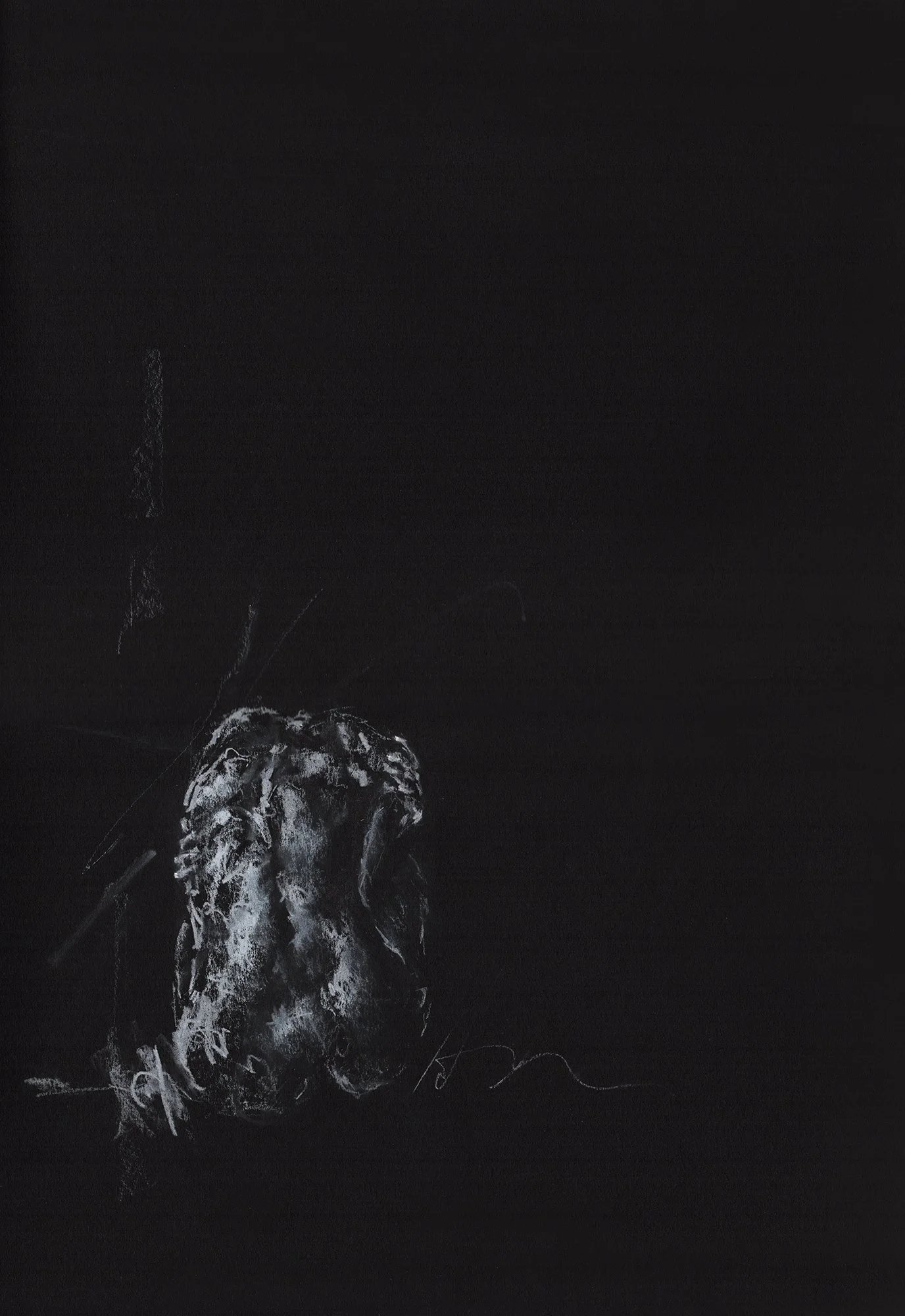 Untitled drawing on black paper IV
