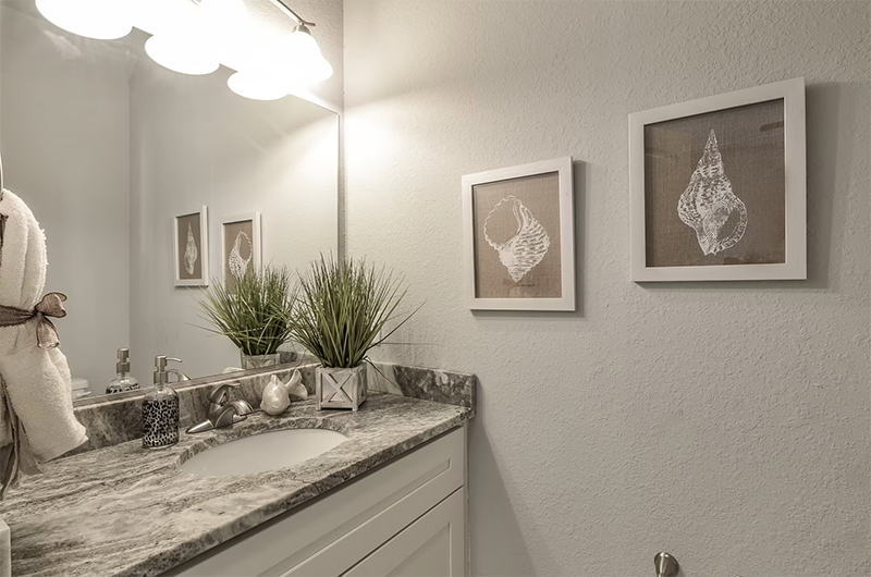 Bathroom view of sink and mirror