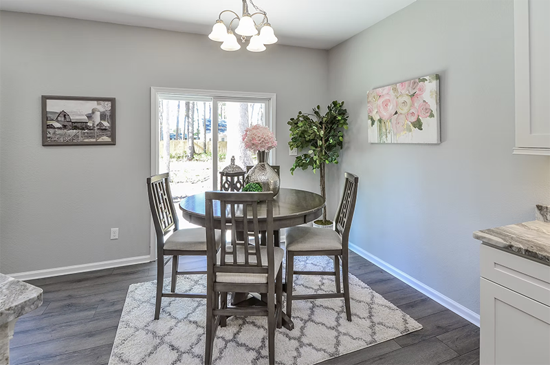 View of dining space from kitchen