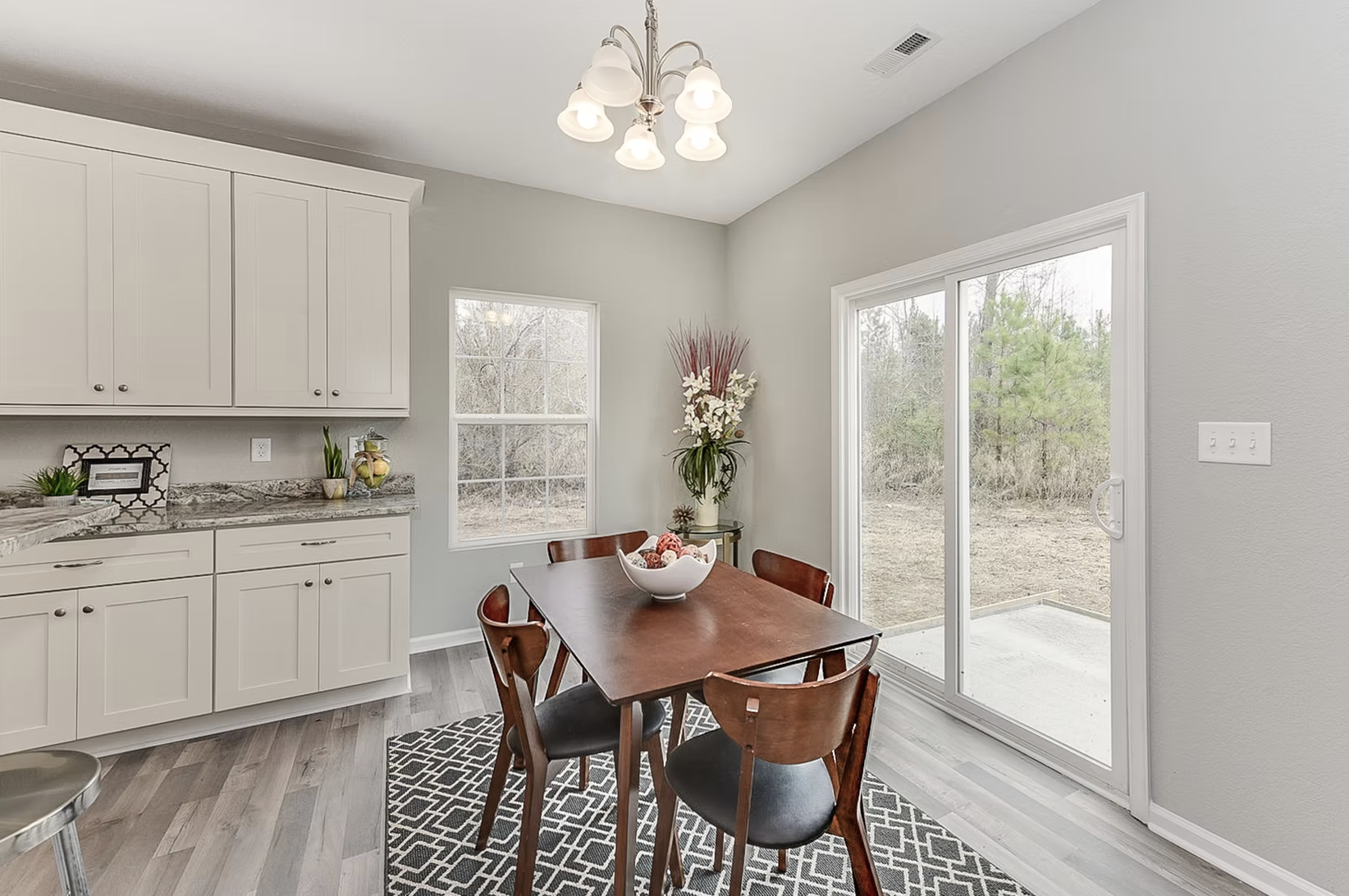 View of dining space from living space
