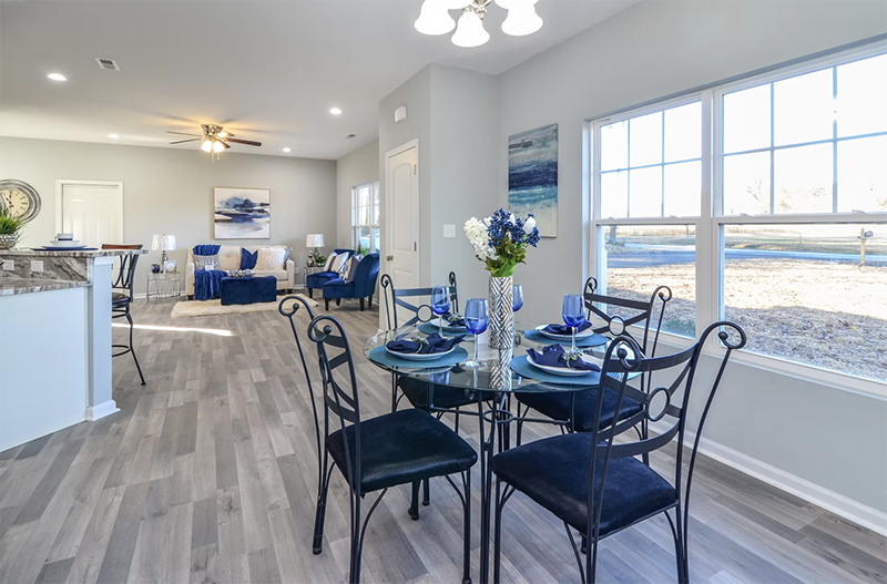 View dining space from kitchen