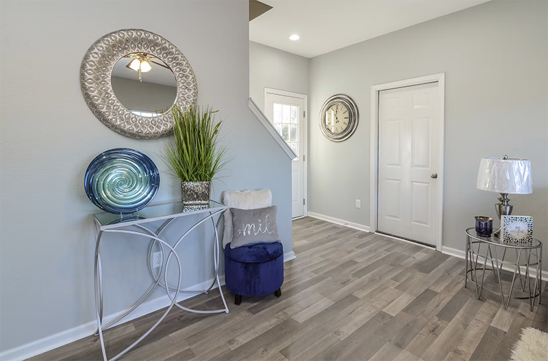 View from living space looking at front door