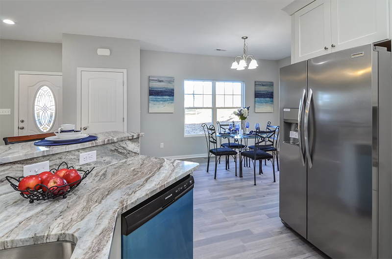 View of dining space from kitchen
