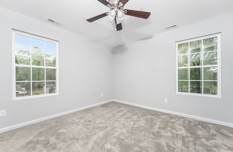 Carpeted bedroom view