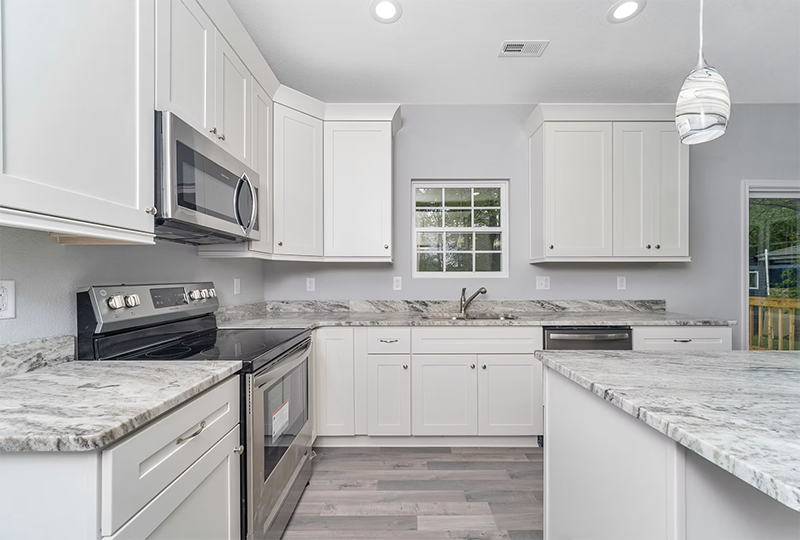 View of kitchen looking at sink 