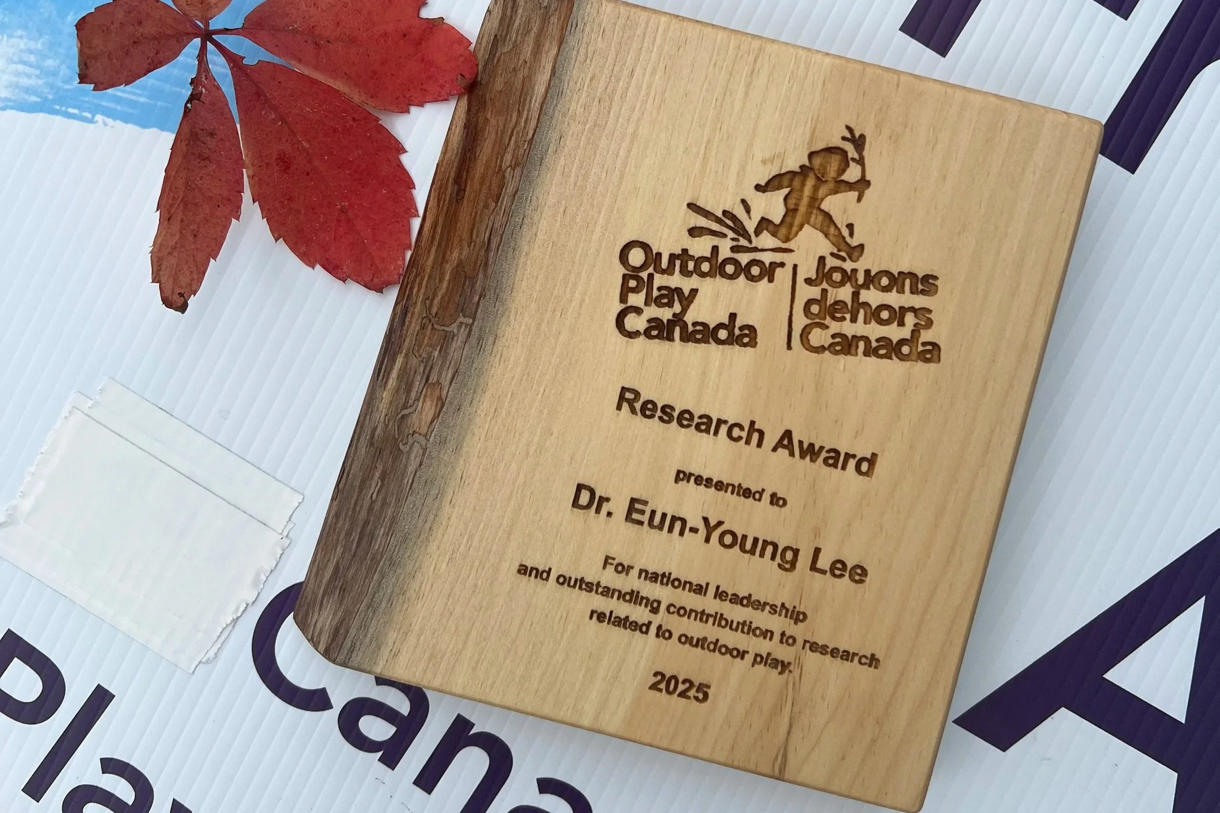 Dr. Eun-Young Lee Receives Research Award from Outdoor Play Canada