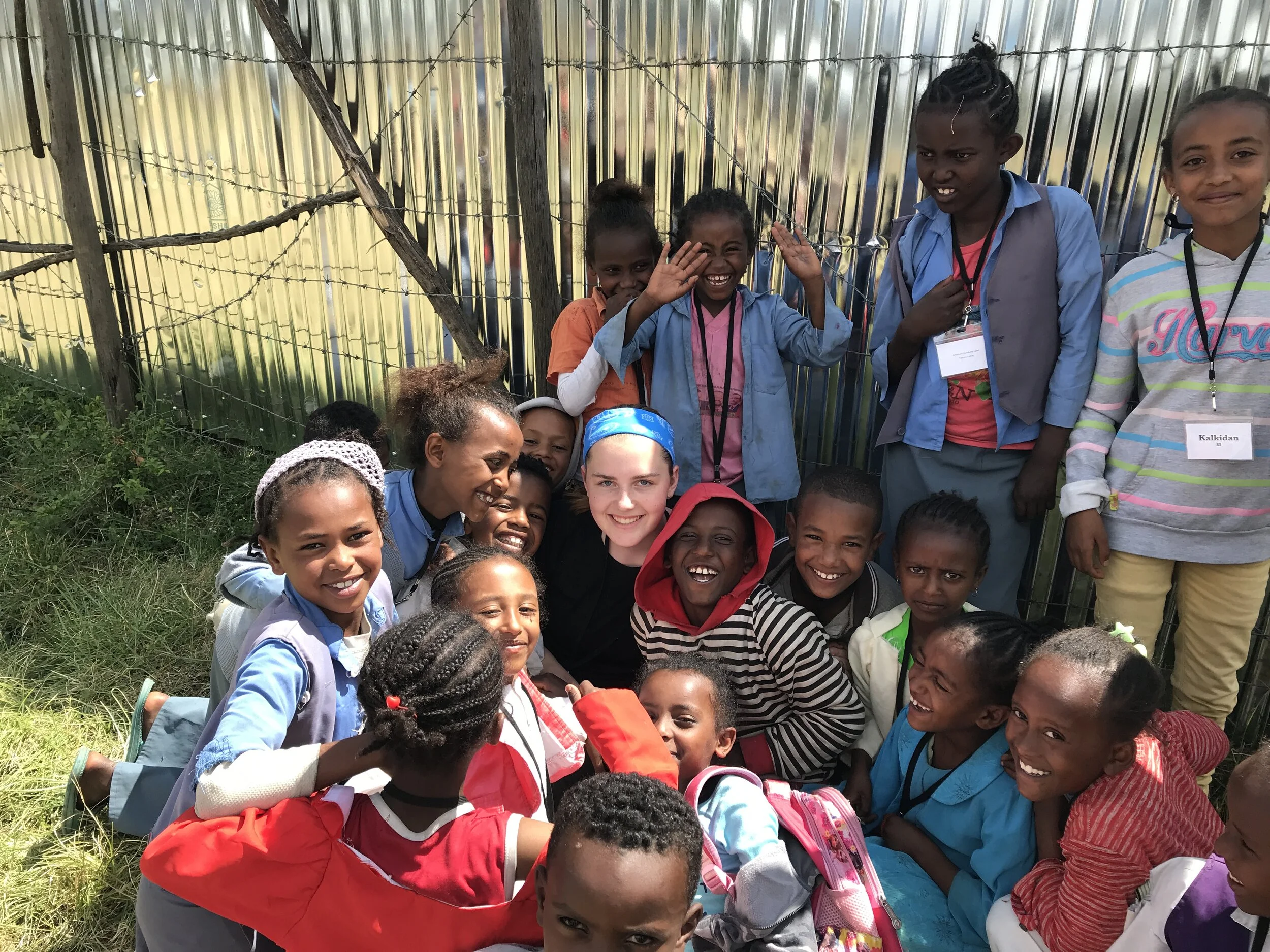the team and the children