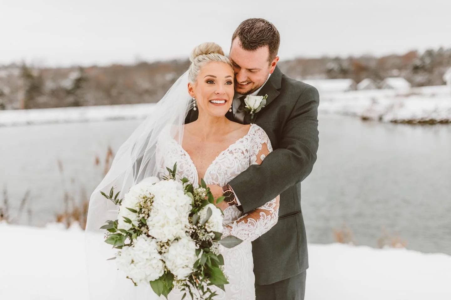 Wedding couple has wedding ceremony at white barn countryside wedding venue Pebble Creek Farm in Ste. Genevieve.