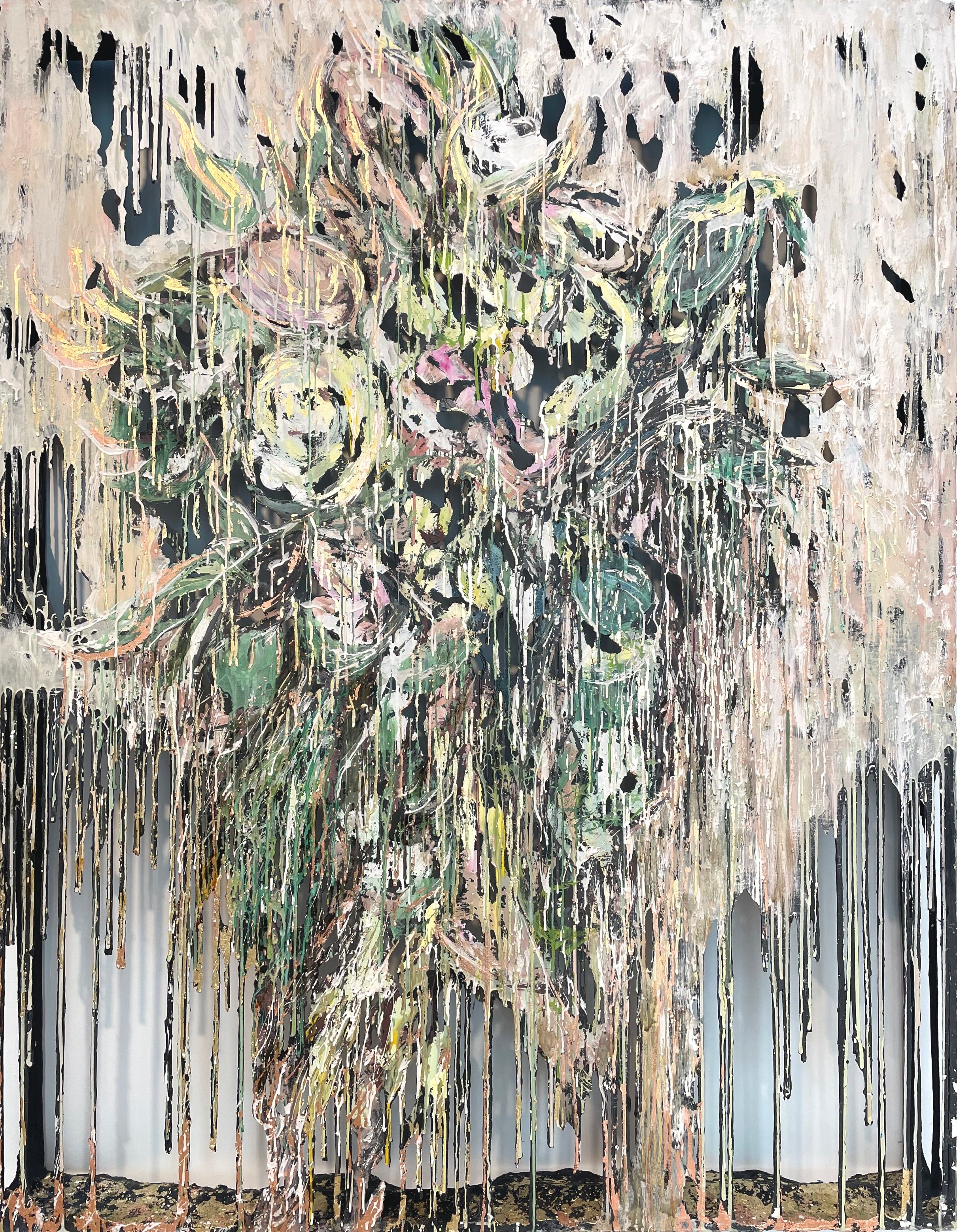 Diana Al-Hadid, Mom's Bouquet , 2023, Polymer gypsum, fiberglass, steel, metal leaf and pigment