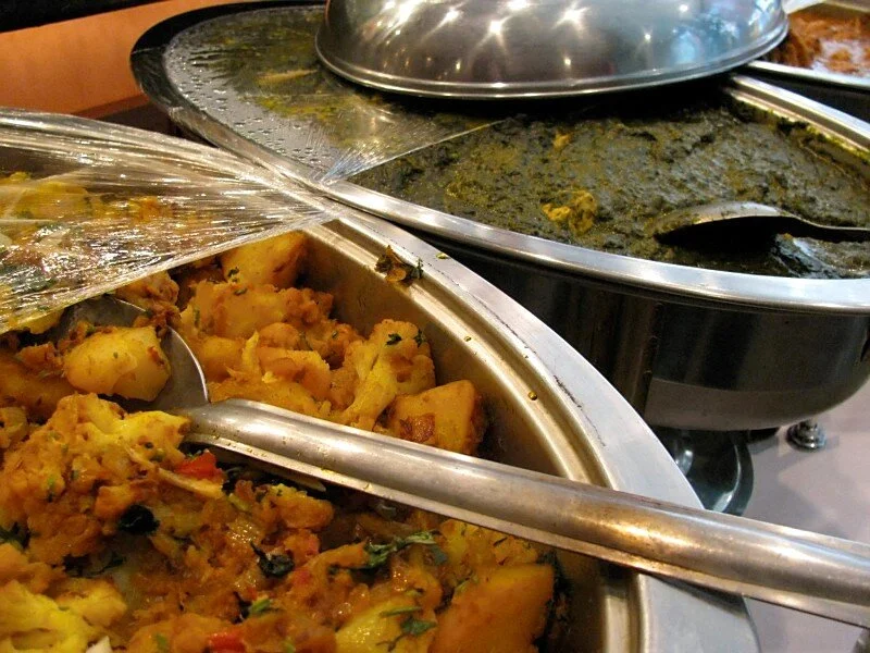 Tamba: aloo gobi and palak paneer