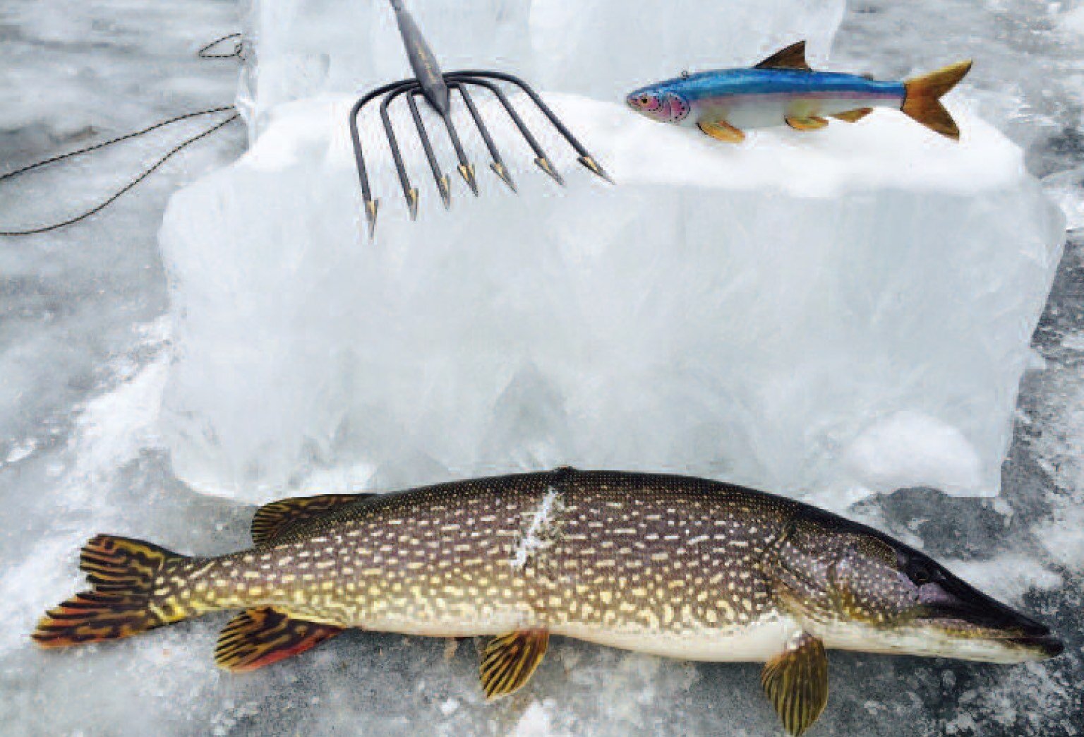 VINTAGE RARE ART SEGUIN ~ 4 ICE FISH SPEARING DECOY~ FOLK FISHING ART  LURE