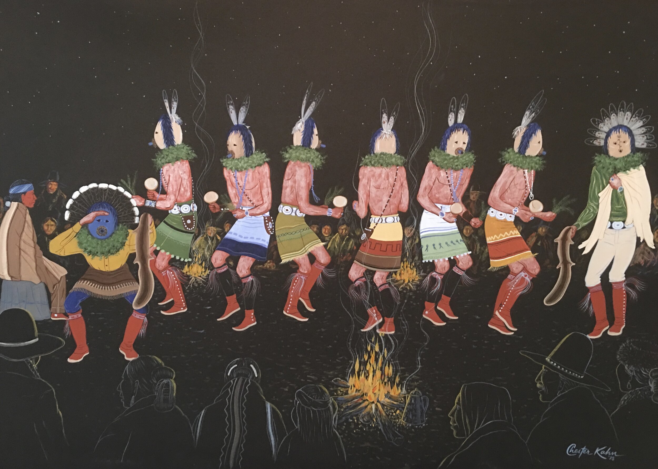 YeiBiChai gouache painting by Chester Kahn, Dine'.jpeg