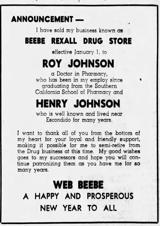 Times-Advocate, Escondido Ca. January 2nd  , 1958