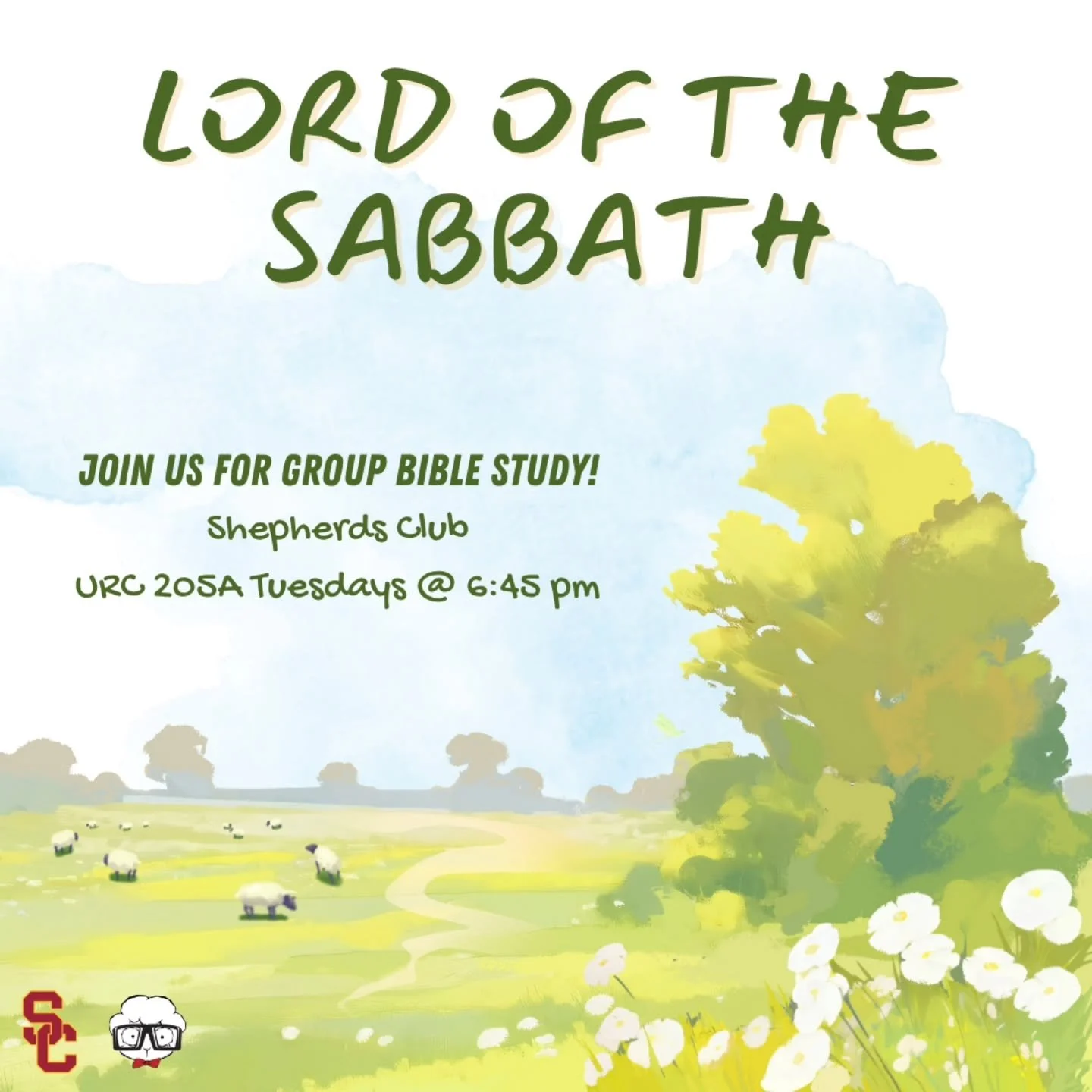 When you're Jesus' sheep, you enjoy peace and freedom, knowing the true meaning of the Sabbath ✨️ 

What is it, you ask? Let's find out together! We meet for group Bible study on Tuesdays at 6:45 pm in URC 205A. We also meet via zoom:

Meeting ID: 97