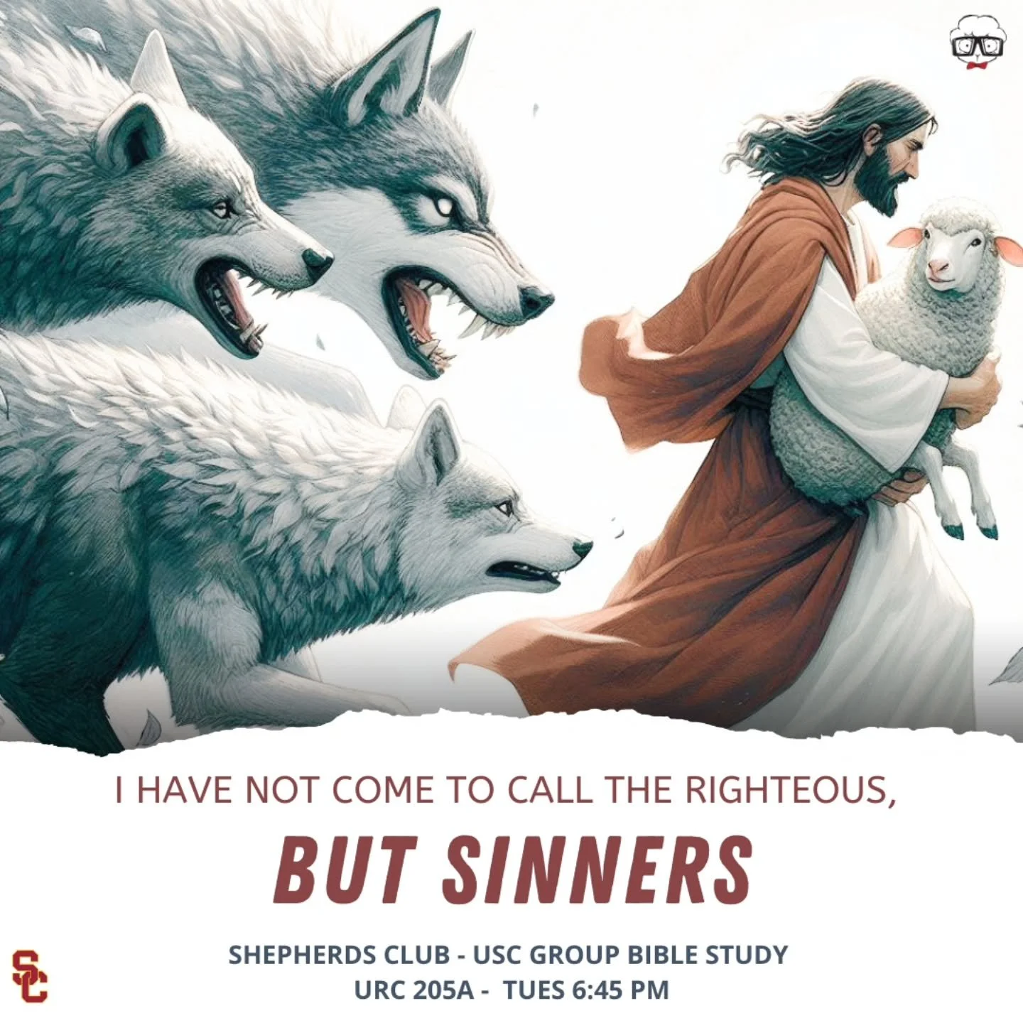 Thank God that Jesus is not looking for polished religious people, but poor sinners like you and me! We don't have to be resigned to our condition - we can take hope in His kindness and mercy. 

Join us for group Bible study! We meet on Tuesdays in U