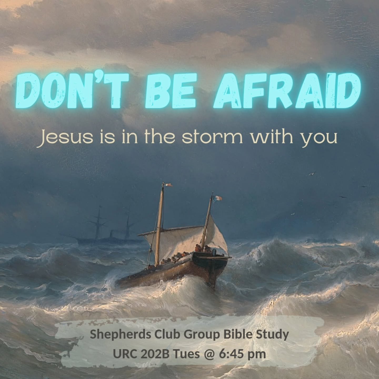 If you feel alone and overwhelmed, remember the disciples who were out facing a storm all by themselves, feeling like they were going to die - not knowing that Jesus was watching over them the whole time. He is God who has power over nature and over 