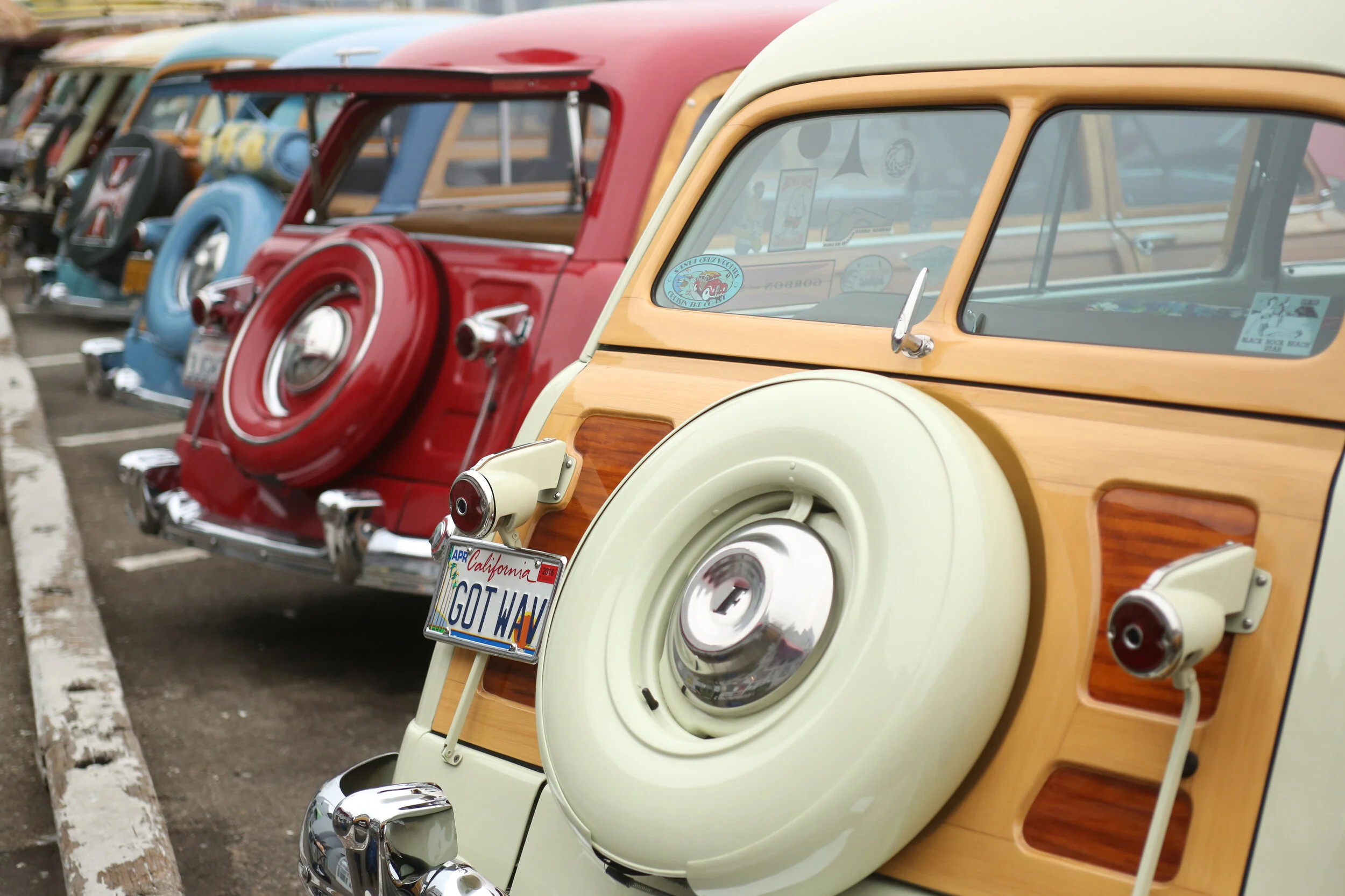 Santa Cruz Woodies - Fine Art Metal Print