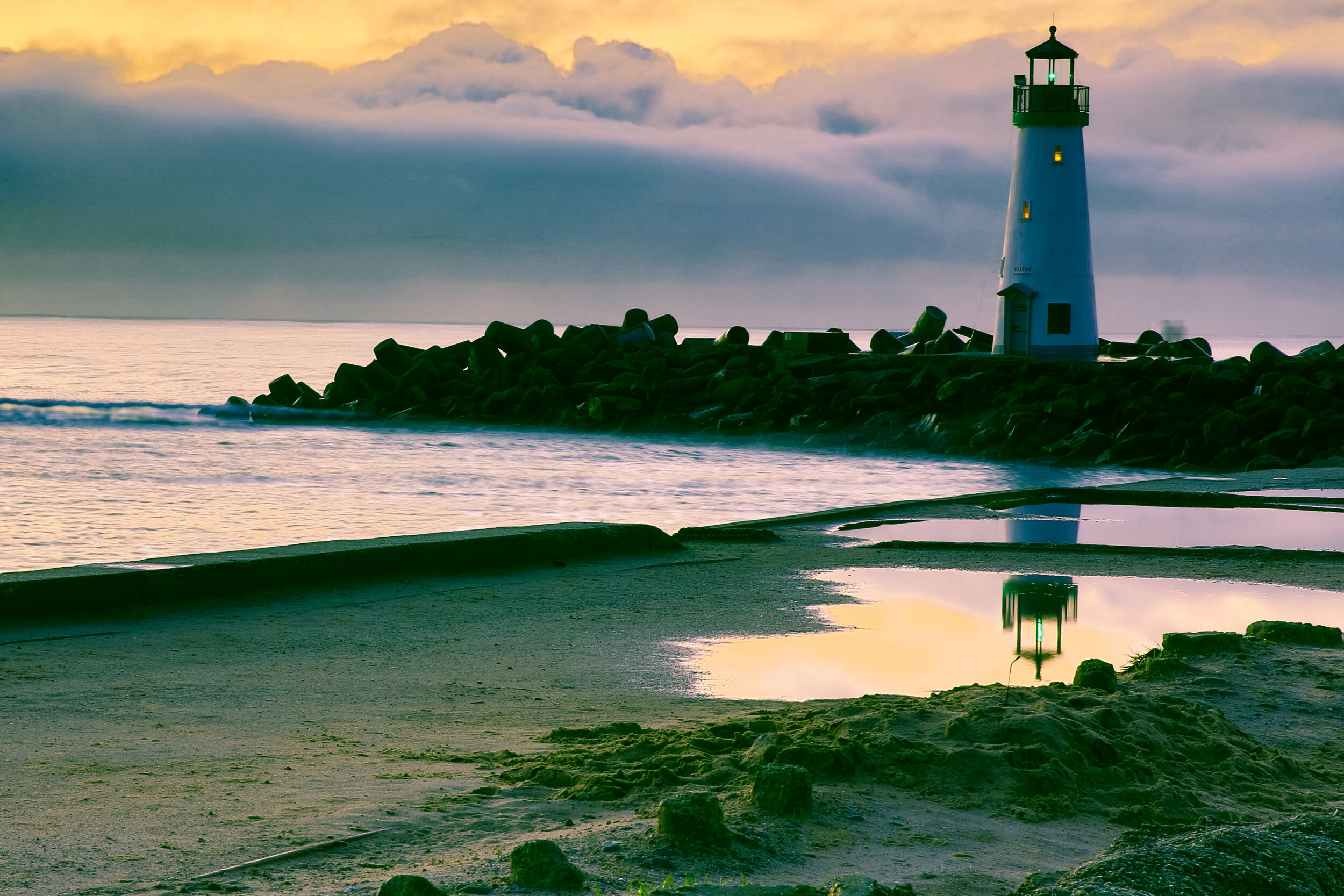 Walton Lighthouse Reflections - Fine Art Metal Print