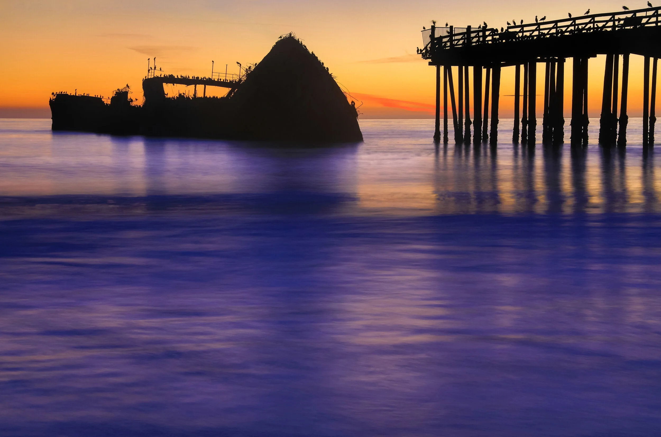 Cement Ship at Dusk - Fine Art Metal Print