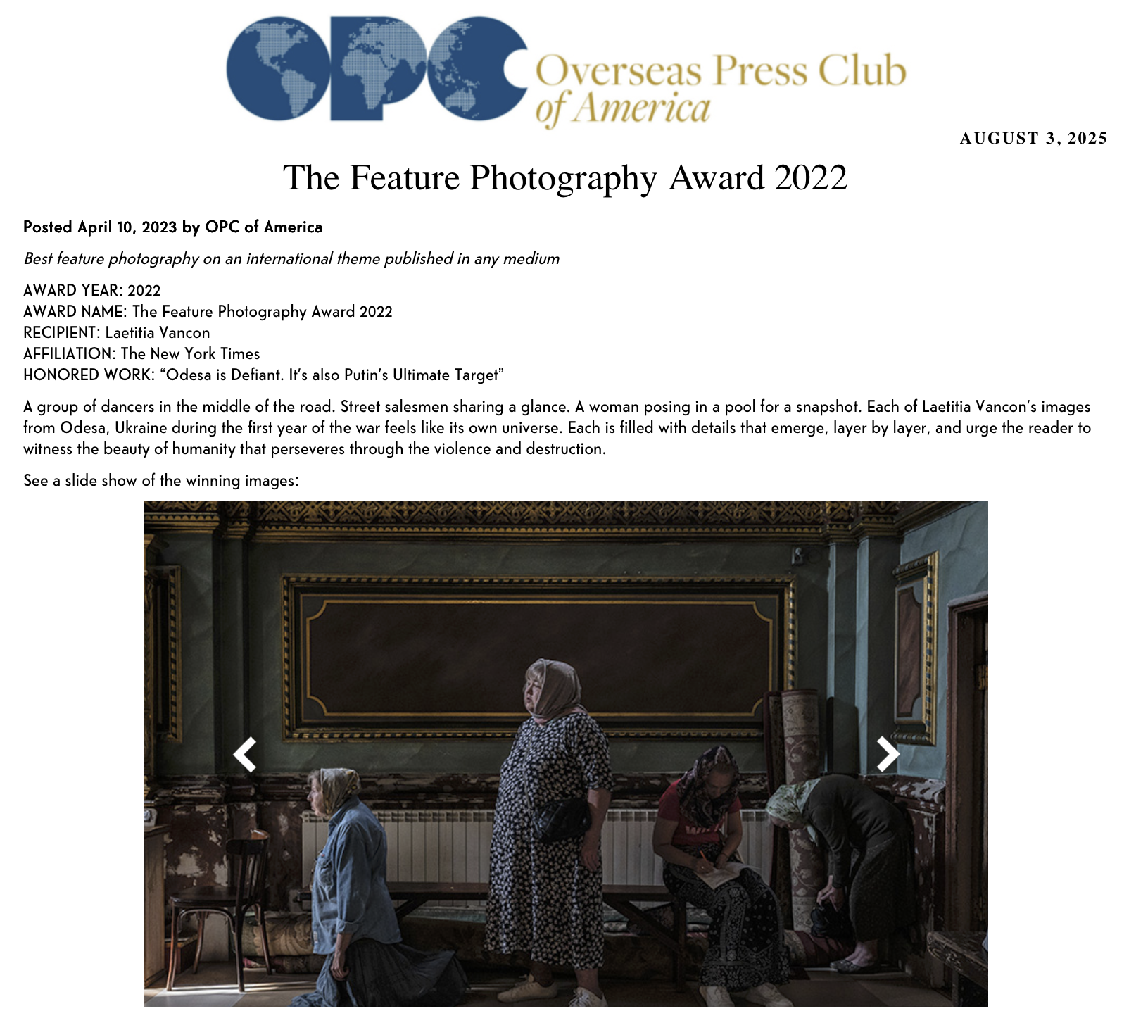 OPC Annual Awards Dinner