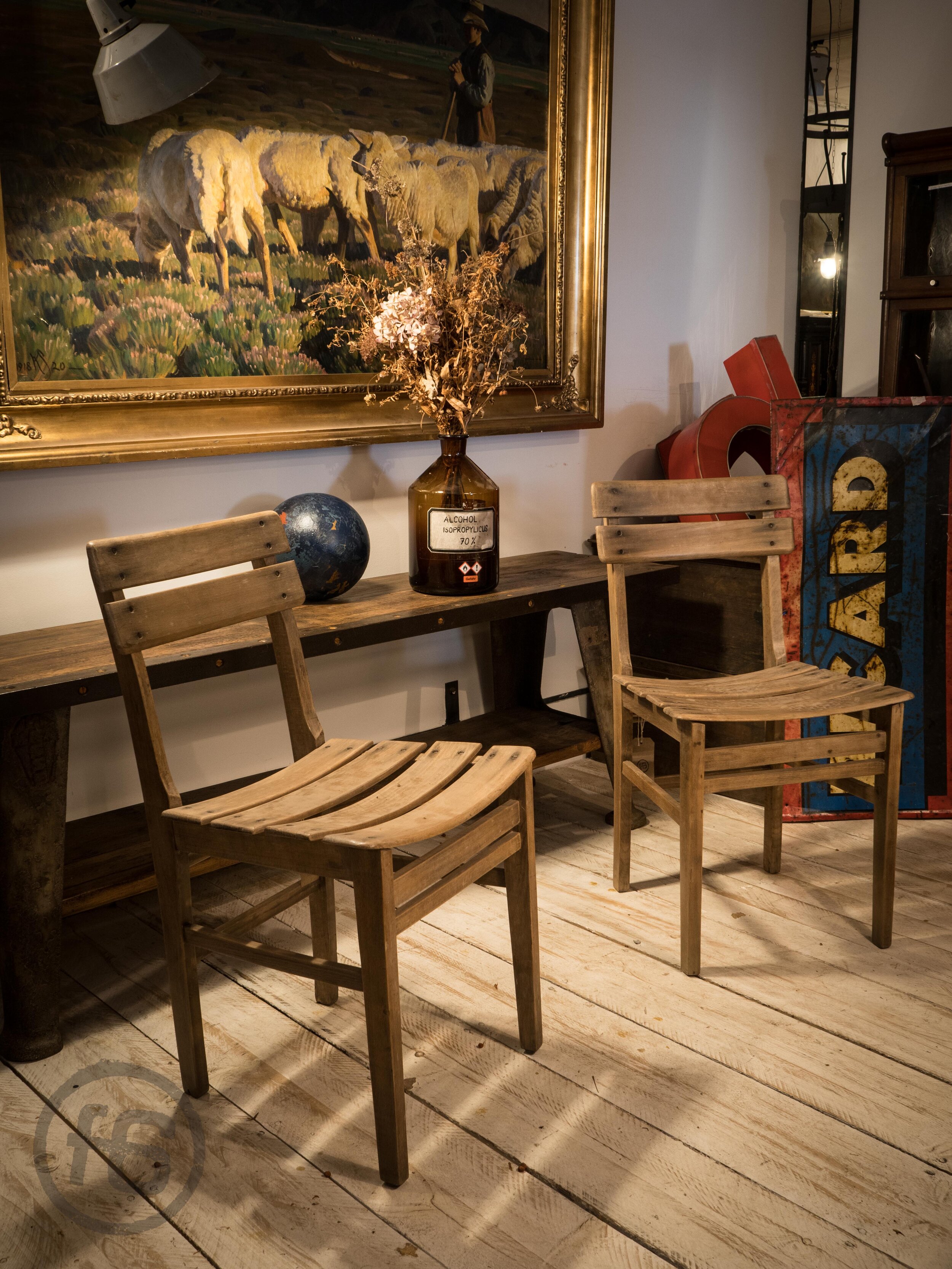 NAETHER Buchenstühle, authentisch vergraut, Paar