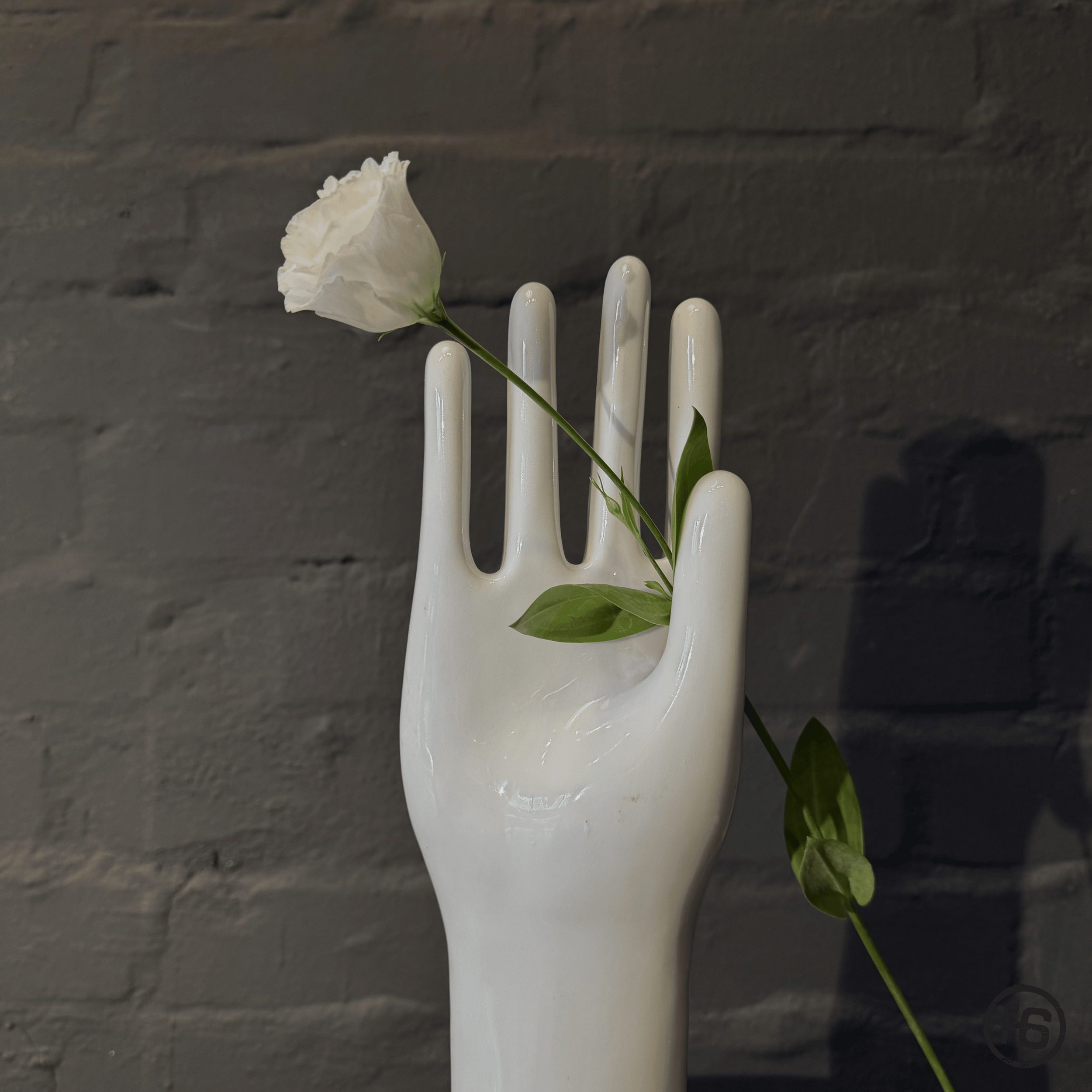 Keramik-Handform Handschuhform Industrieartefakt Schmuckständer Ringhalter Vintage Industrial Schaufensterobjekt Unikat