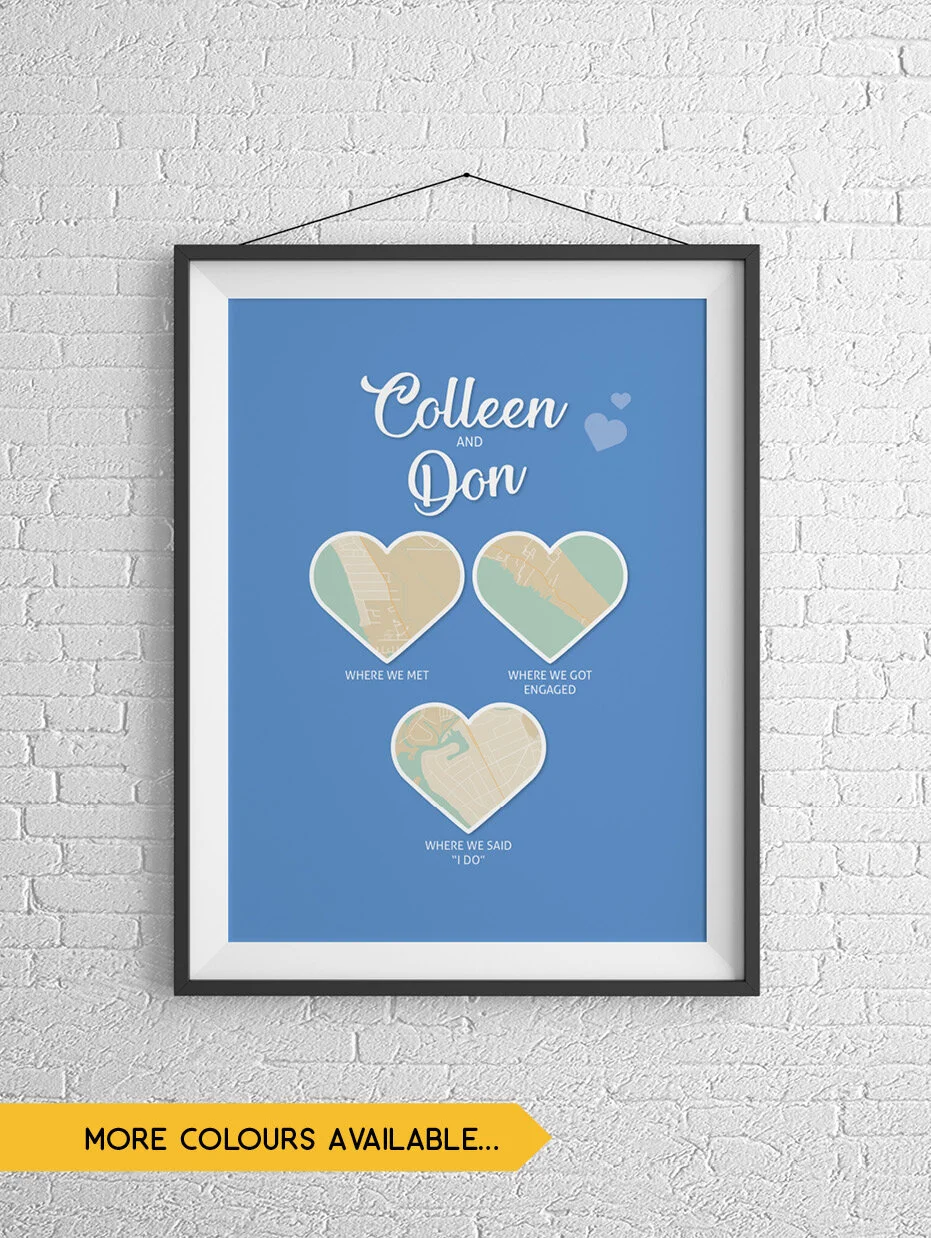 Where We Met - Personalised Anniversary / Wedding Gift Archival Print/Framed