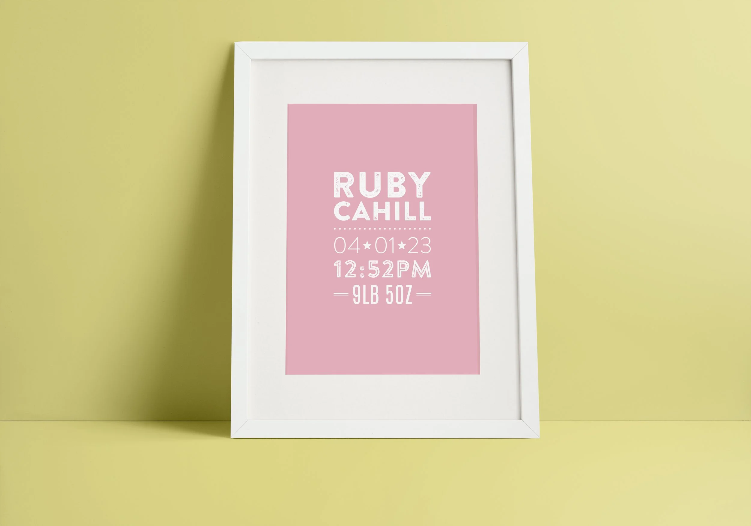 Customisable Newborn / Christening Gift Archival Print/Framed