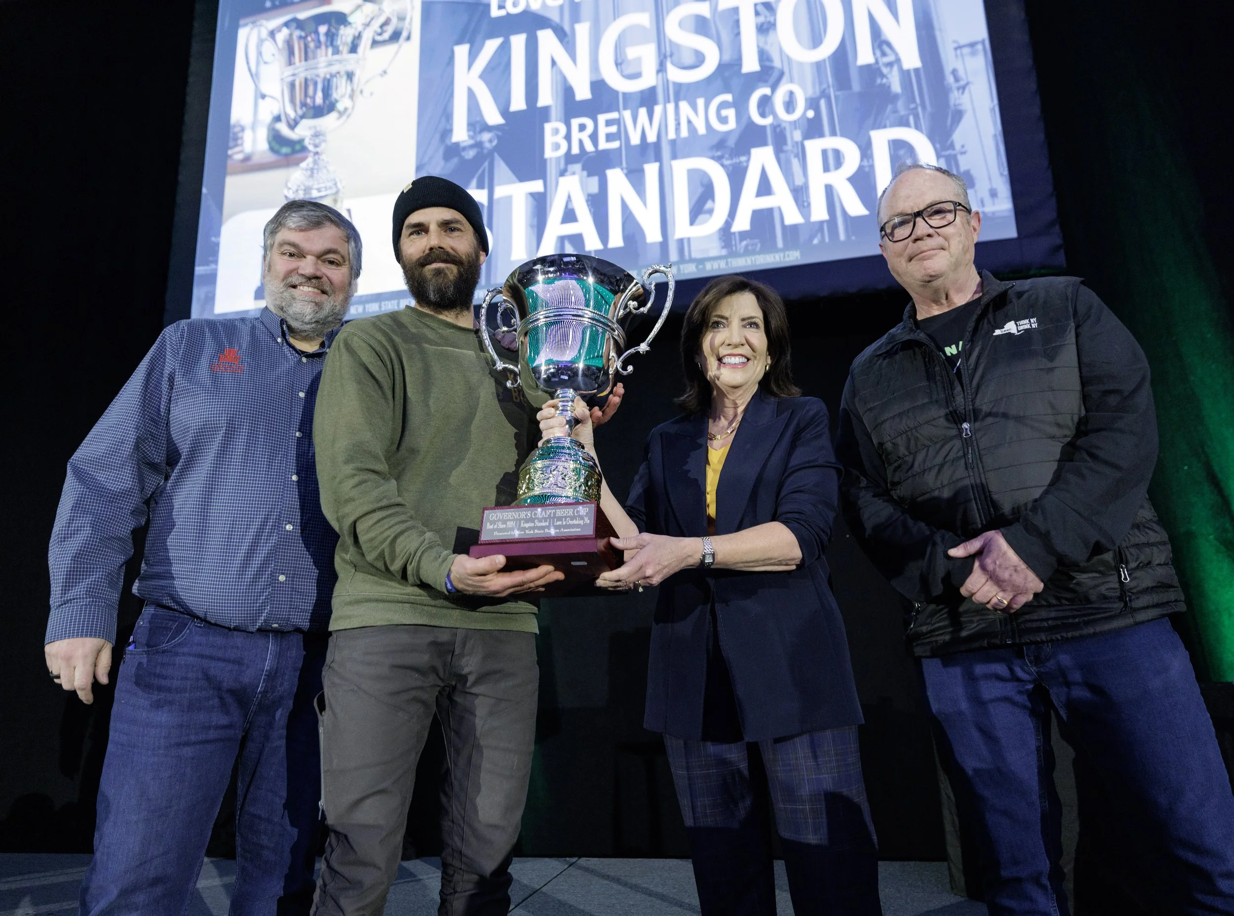 Governor Hochul presents the 2024 Governor's Craft Beer Cup to Kingston Standard Brewing Co.