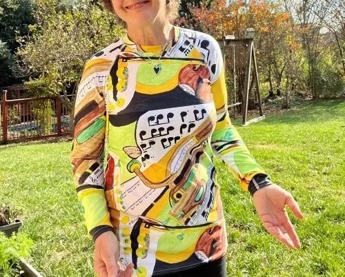 Elegant SPF stretch Music Shirt