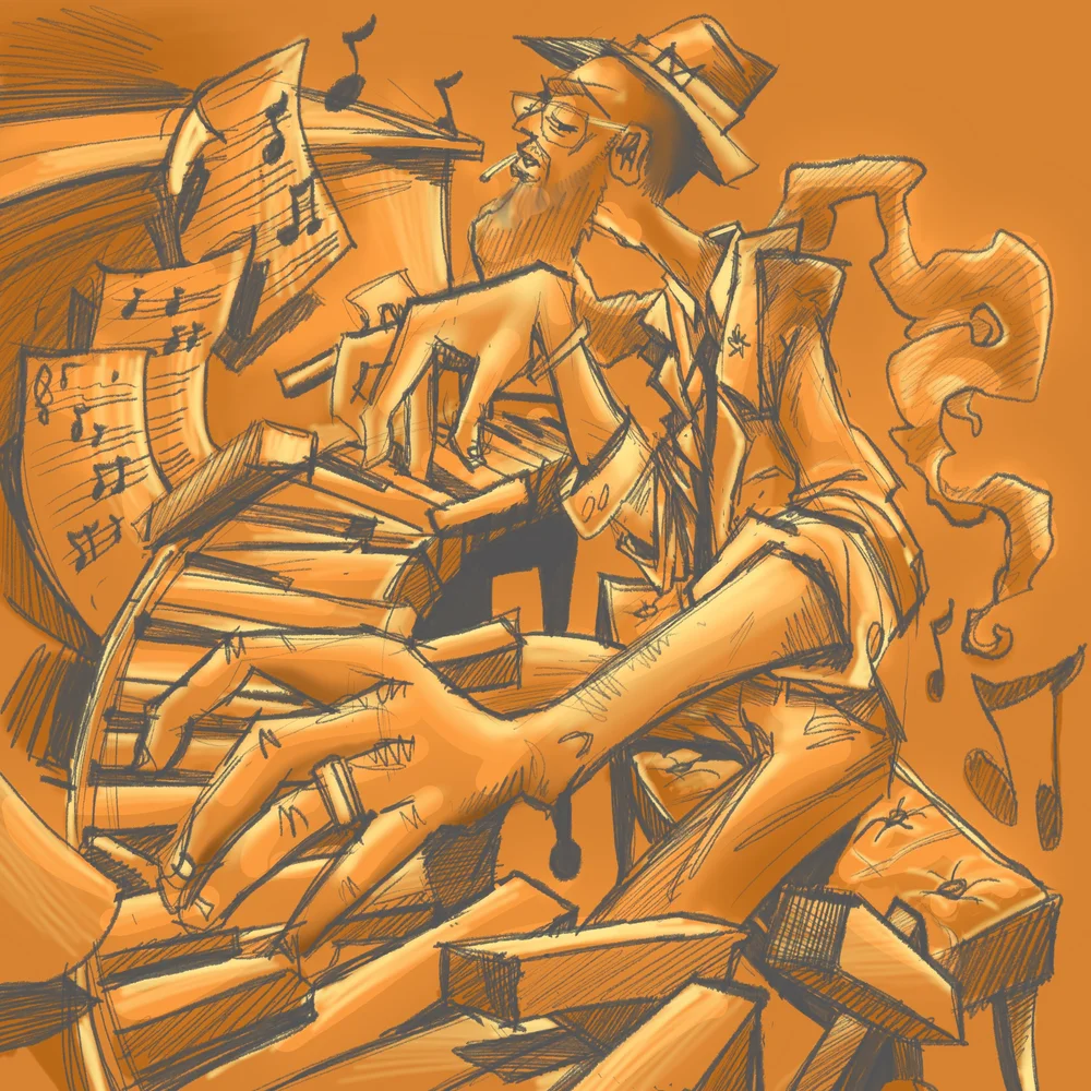 Piano Man (24in x 24in) — ART:IZK