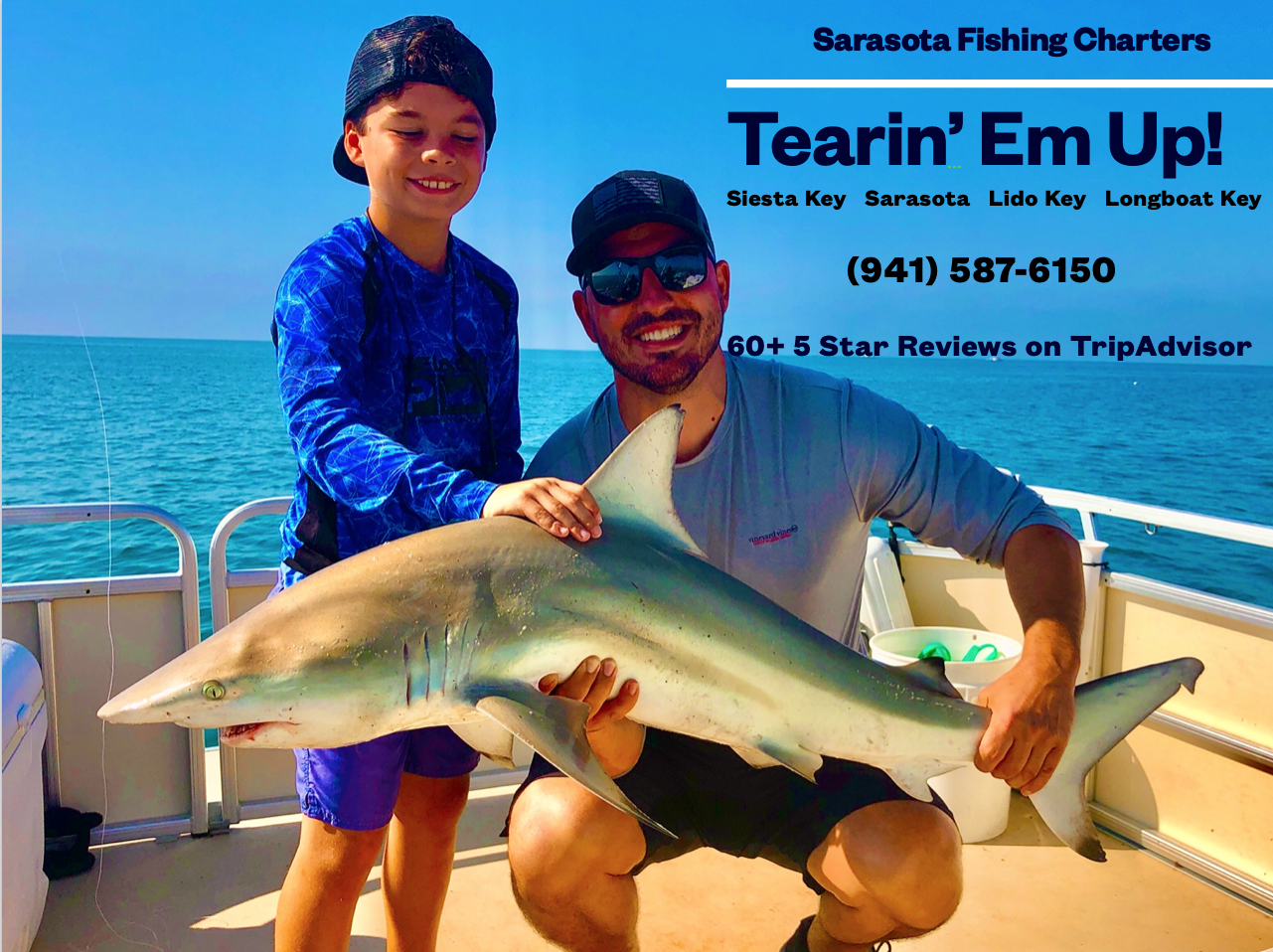 Tearin' Em Up! Family Fishing Sarasota (941) 587-6150 SHARKS.png