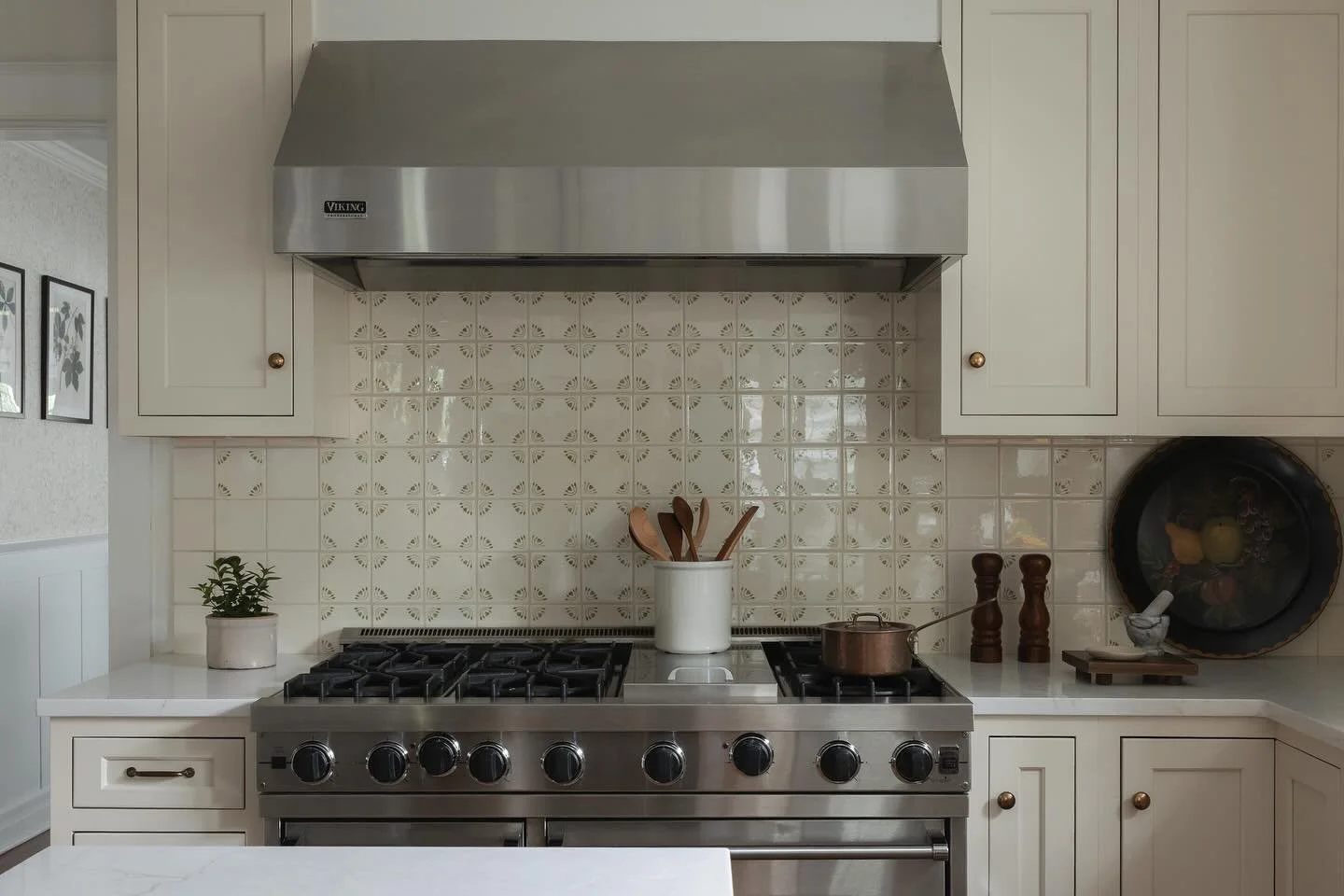 High Point Market starts this week!! One of the best parts of @highpointmarket is meeting new vendors. On my last visit, I discovered @lonesomepictopia and their beautiful hand painted tiles. These tiles add timeless character, subtle pattern, and ju