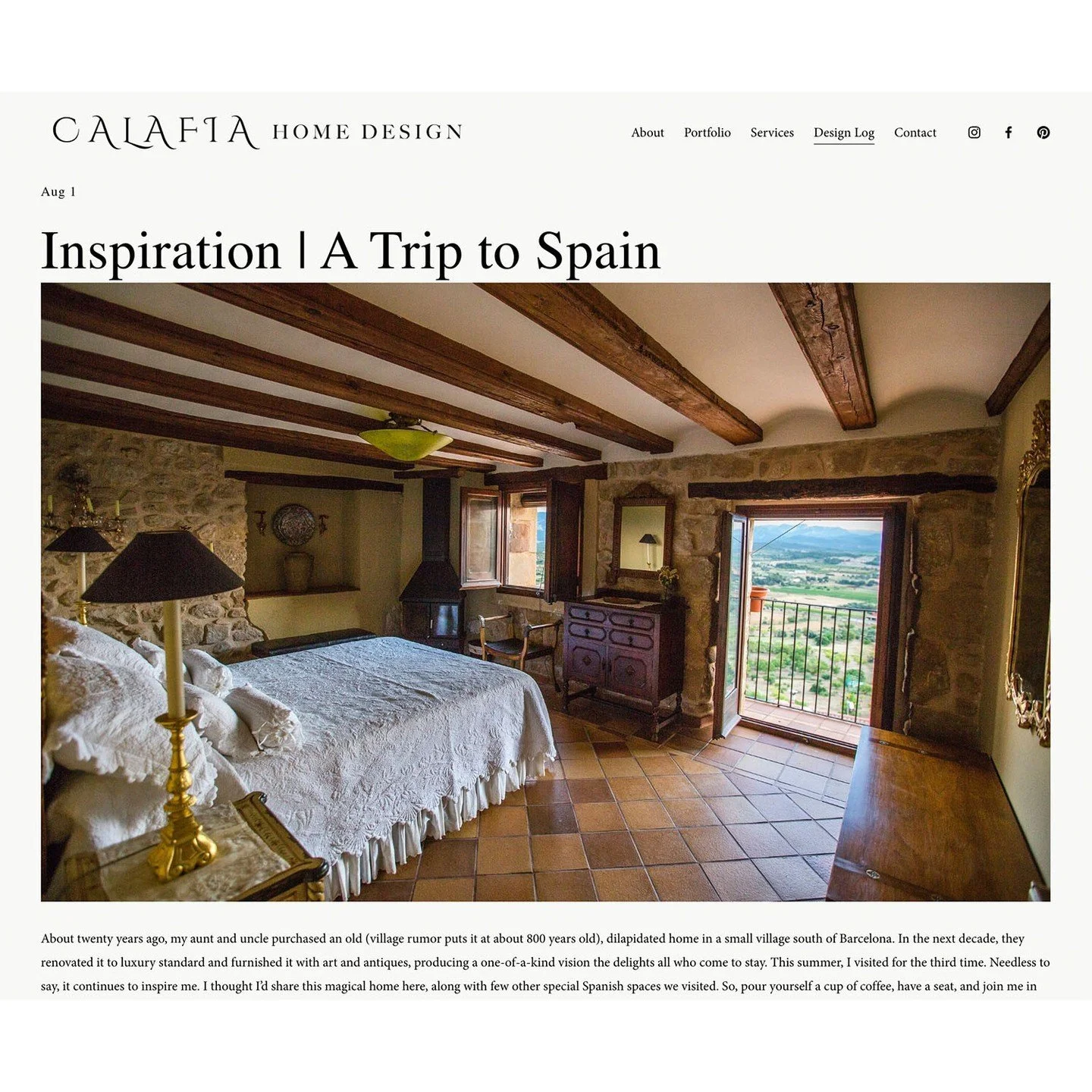 Live on the Design Log! I'm sharing our trip to Spain and all the design inspiration it provided—from my Aunt's renovated medieval-era home to an off-grid artist's studio and residence, and of course a bit of Gaudi. 
Just head to the link in
