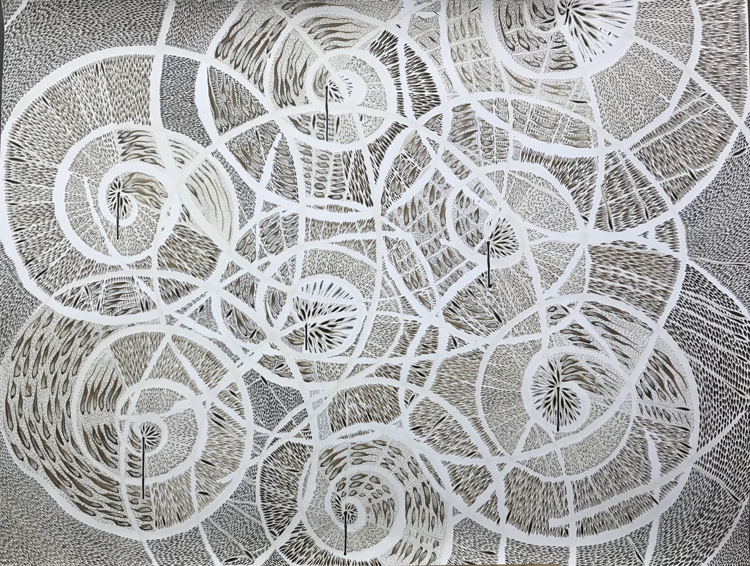 Acrylic ink and acrylic on paper 97 cm x 127 cm 38 in x 50 in S O L D