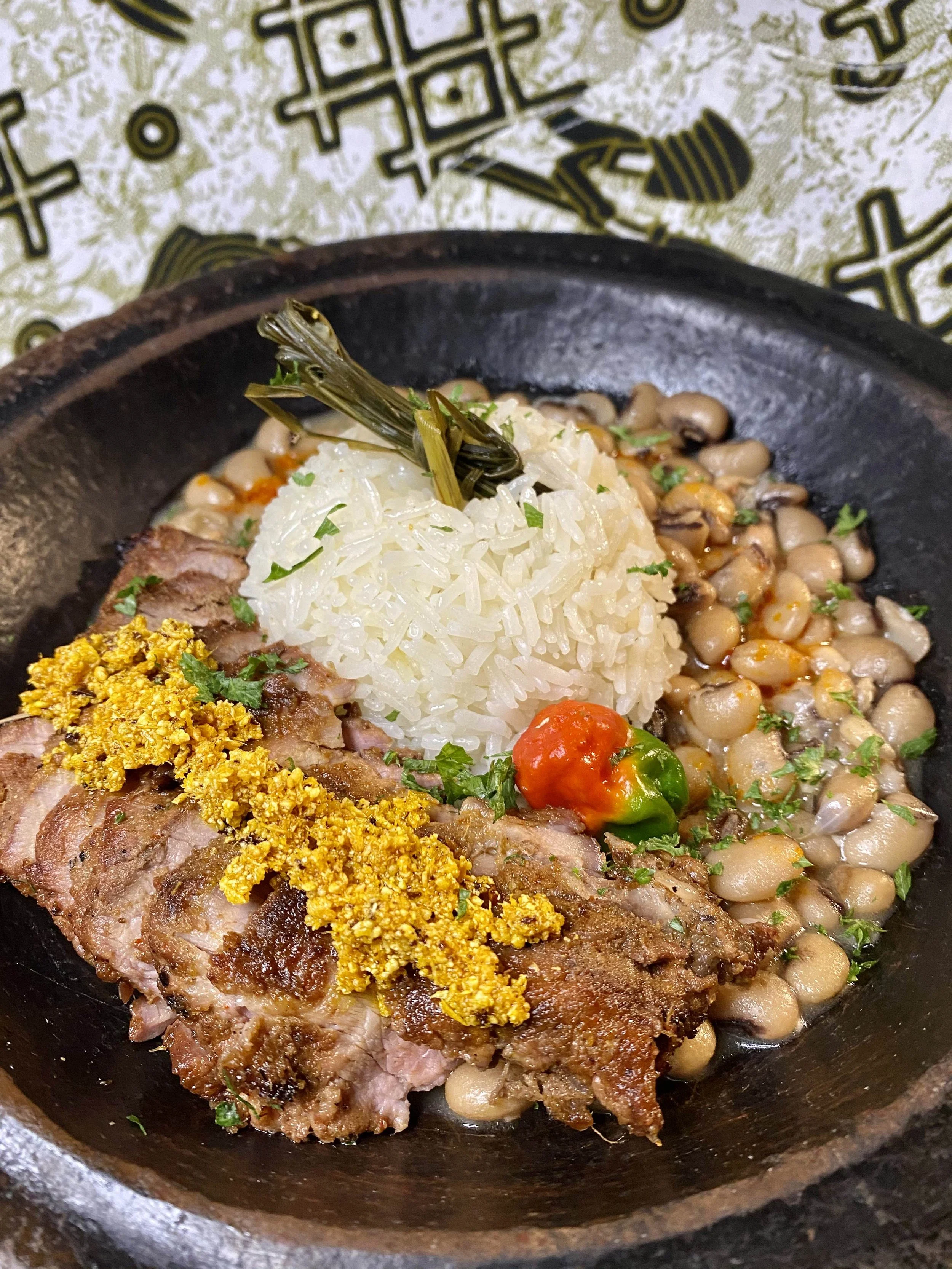 Entree by The Kayayo Collective (Ade Carrena & Samantha Kotey) for A NIGHT IN pop-up dinner series