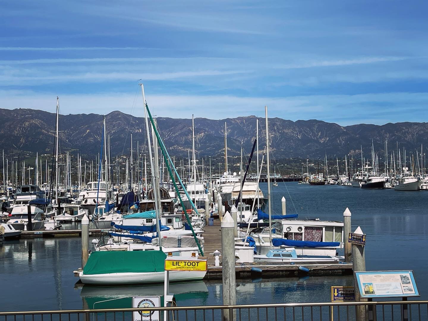 View from lunch spot yesterday. #springbreak #harbor #sailboats #restaurantview #linkinbio