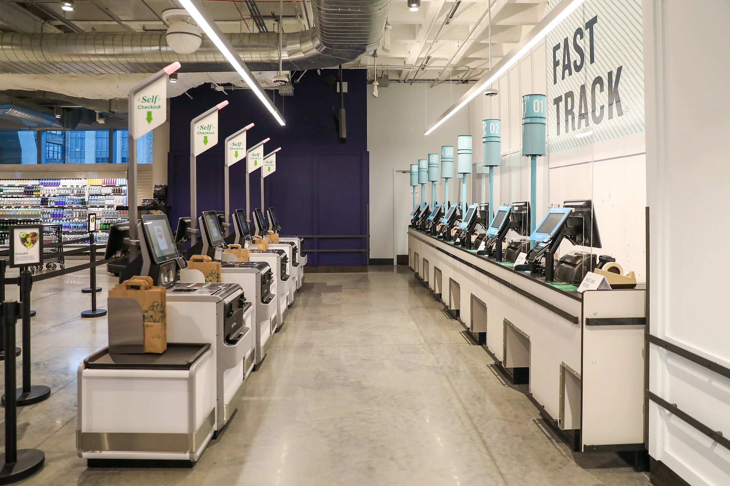 NYC Whole Foods Market Manhattan West Checkout Registers