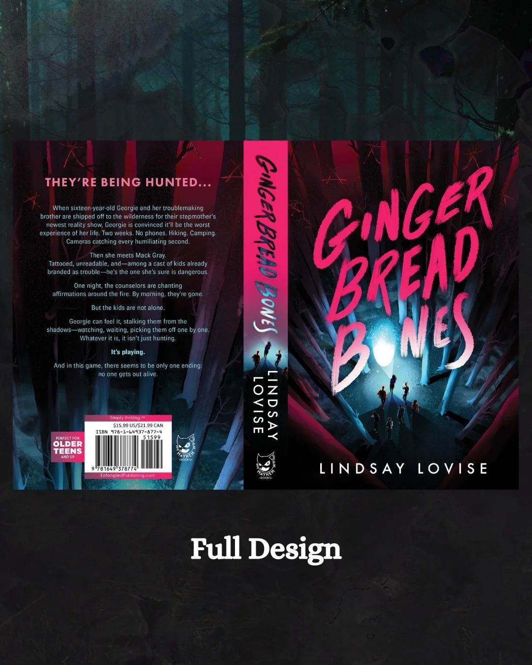 ✨Full Design Reveal!!✨

Here&rsquo;s the full cover layout for GINGERBREAD BONES 🦴🦴Look at that SPINE! No, I insist (Slide 3). There are so many fun surprises inside, too, like a creepy and gorgeous map, and not one but TWO epilogues. Get ready for