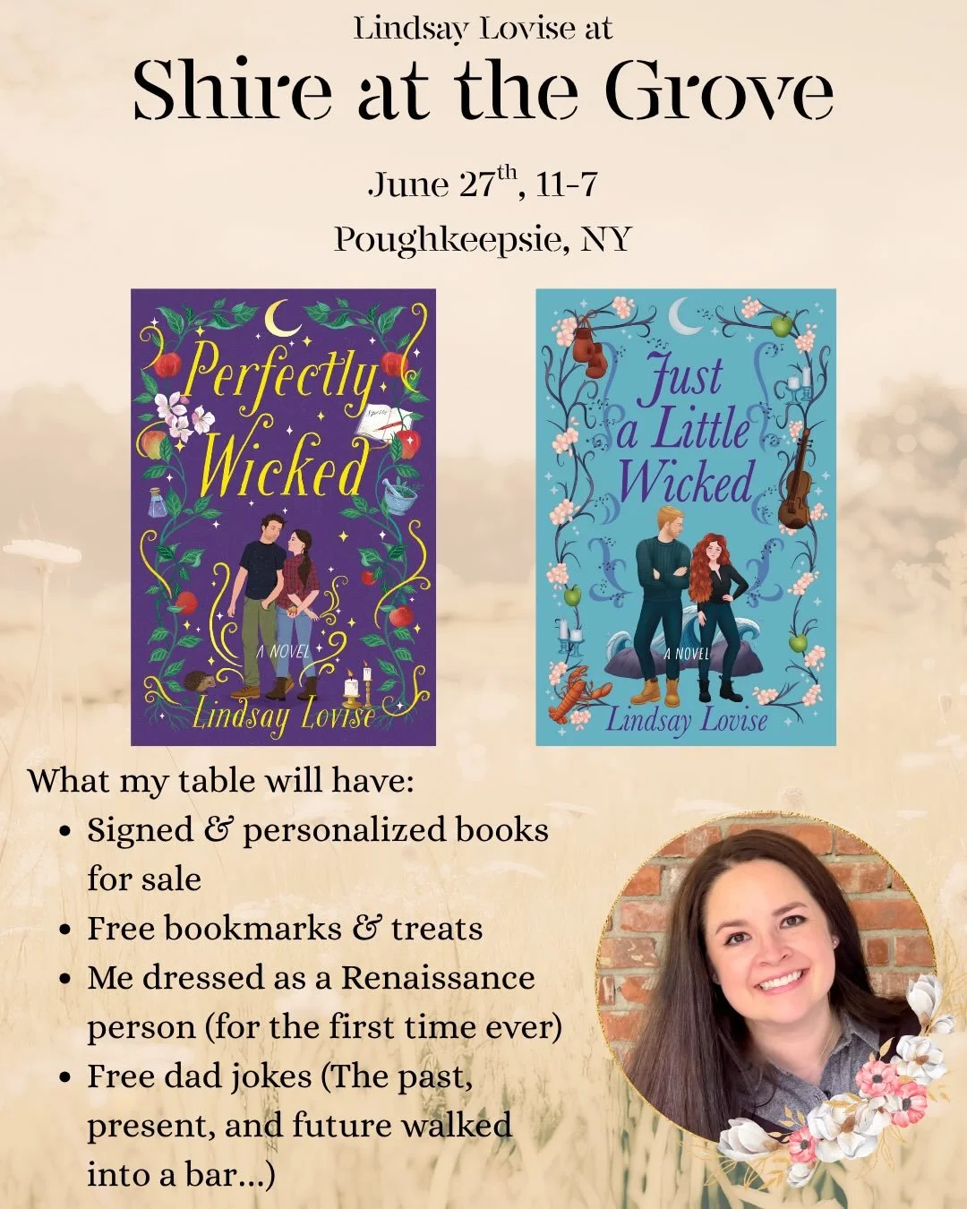 You are invited to step into Shire at the Grove, a celebration of community, craft, and whimsy. (And books!!)

I&rsquo;ll be there with my friend @kelsiesheridangonzalez, dressed as a Renaissance lady and wielding my book-signing pen. I&rsquo;m so st