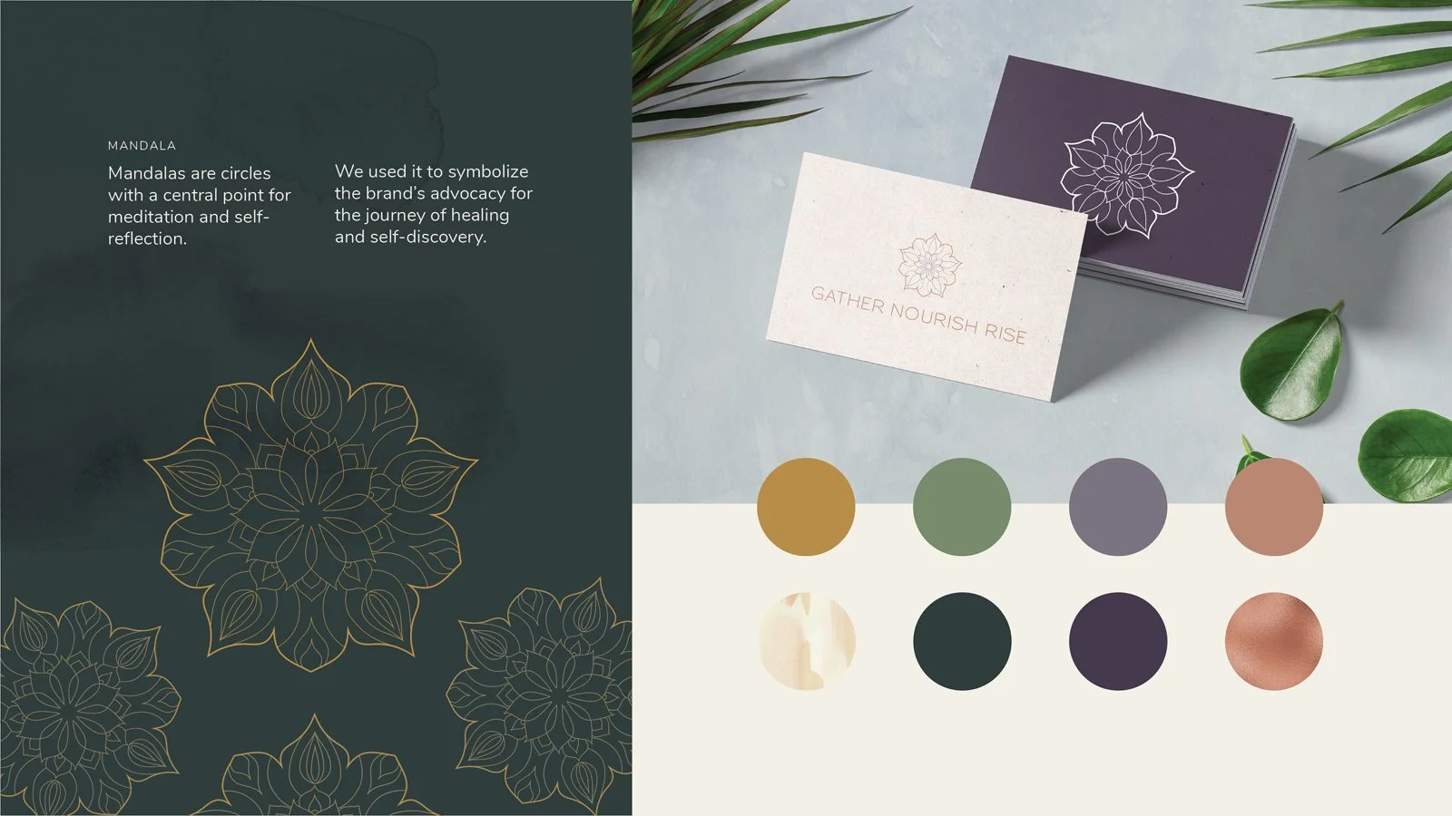 visual identity for gather nourish rise