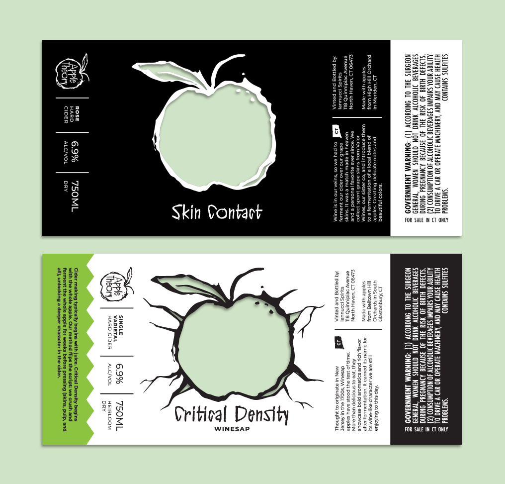 apple theory label system with clear film window