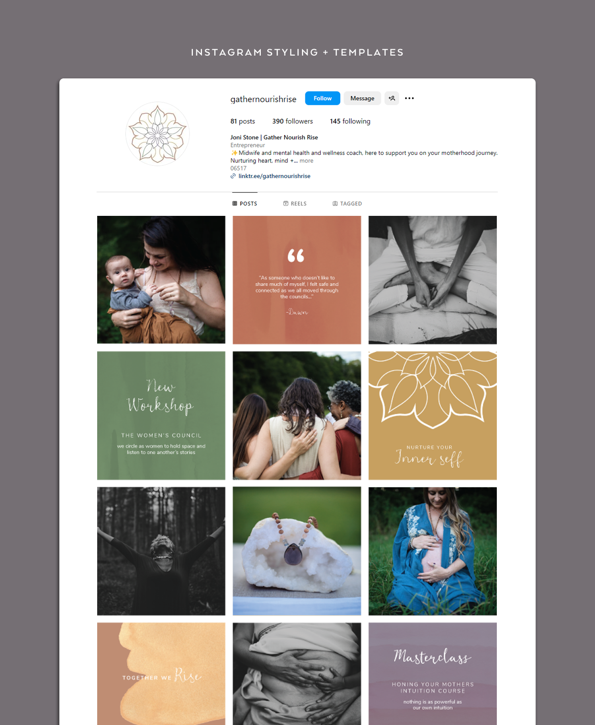 instagram styling and template design