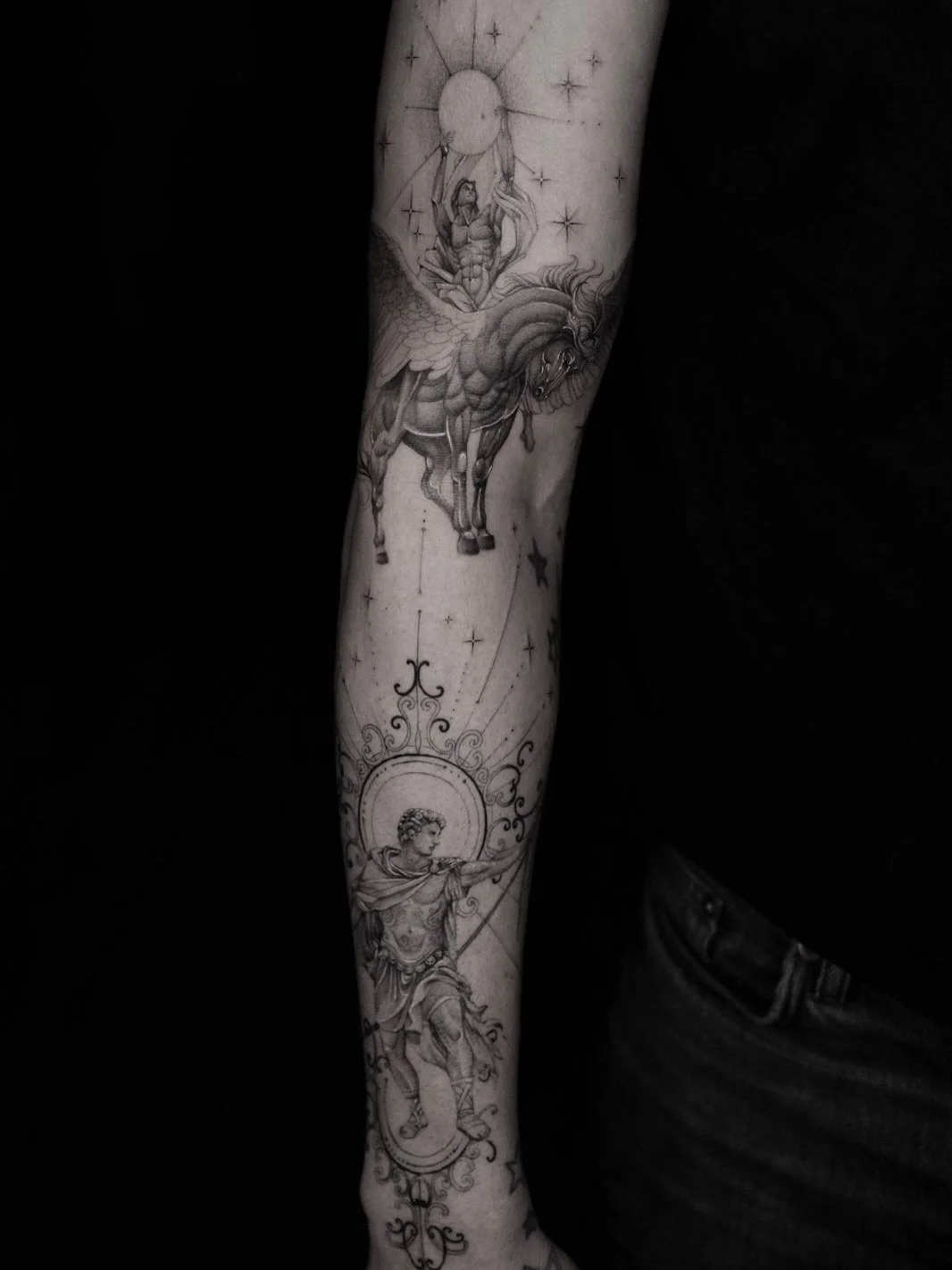 Swipe for our progress. Thank you so much habibi 🖤✨
.
Custom fine line &amp; microrealism tattoos in Munich.
Selected projects only.
Booking requests via link in bio