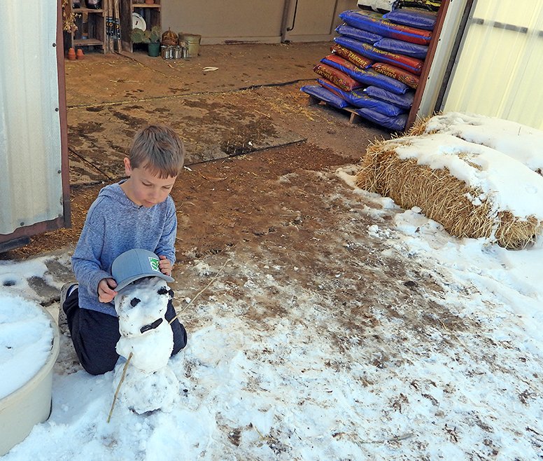 Cayson and his snowman