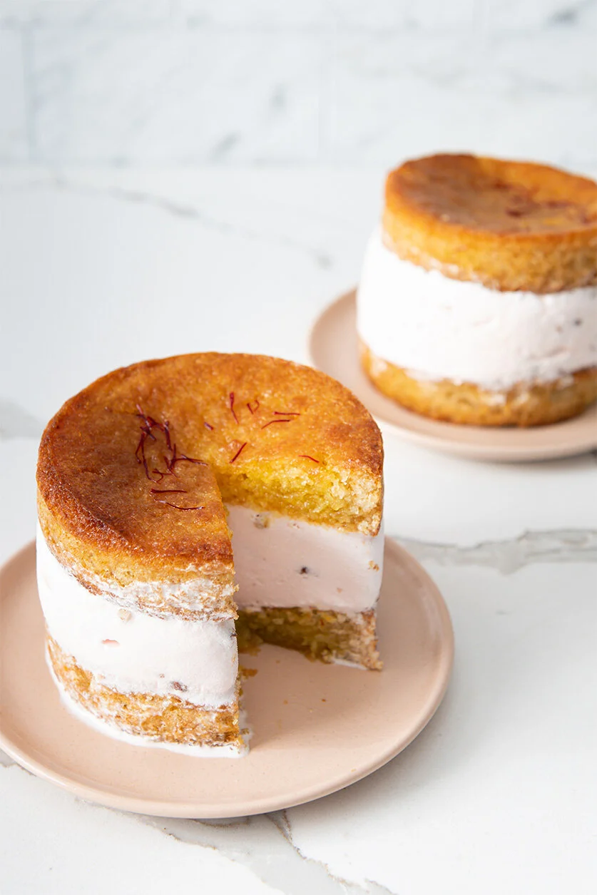 Saffron Ice Cream Cake