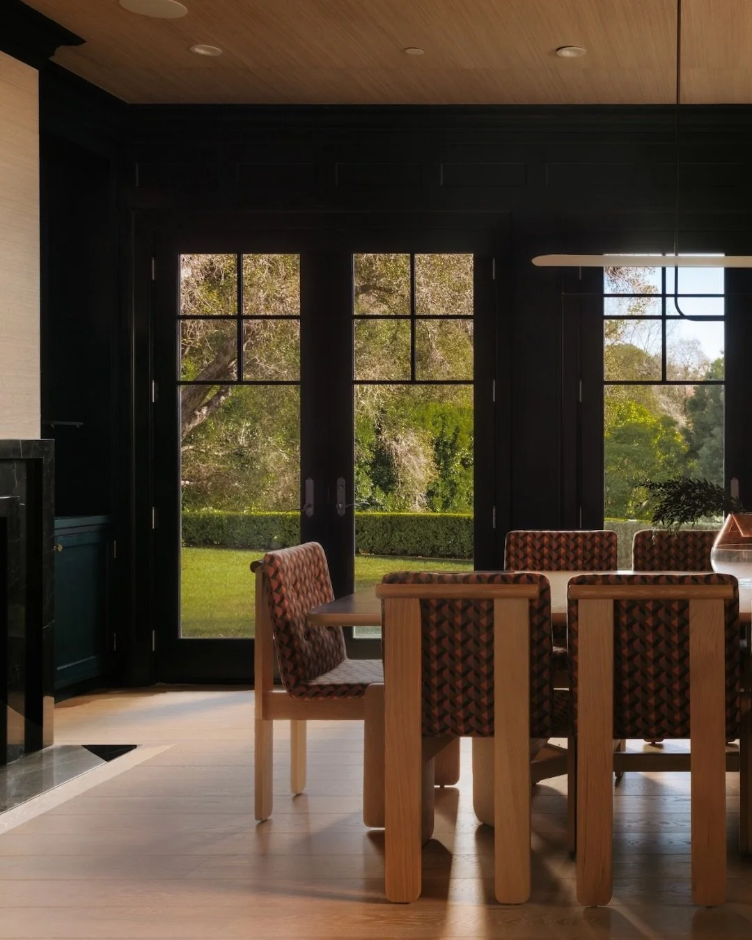 Layered textures and deeper tones create a dining room meant for unhurried meals and lingering conversations. You must see this one in person!